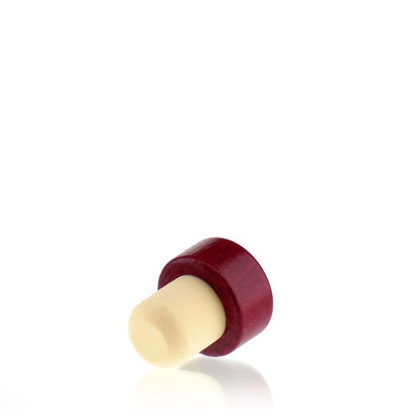 Ročajni zamašek 19 mm, les/plastika, bordo rdeč, za ustje: zamašek Ročajni zamašek 19 mm, les/plastika, bordo rdeč, za ustje: zamašek