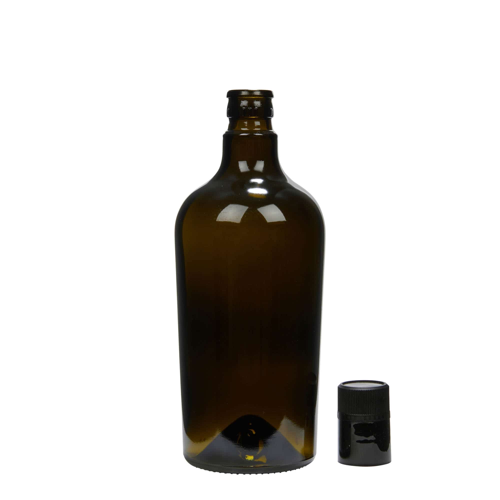 750 ml steklenica za kis/oljčno olje 'Oleum', steklo, starinsko zeleno, odprtina: DOP