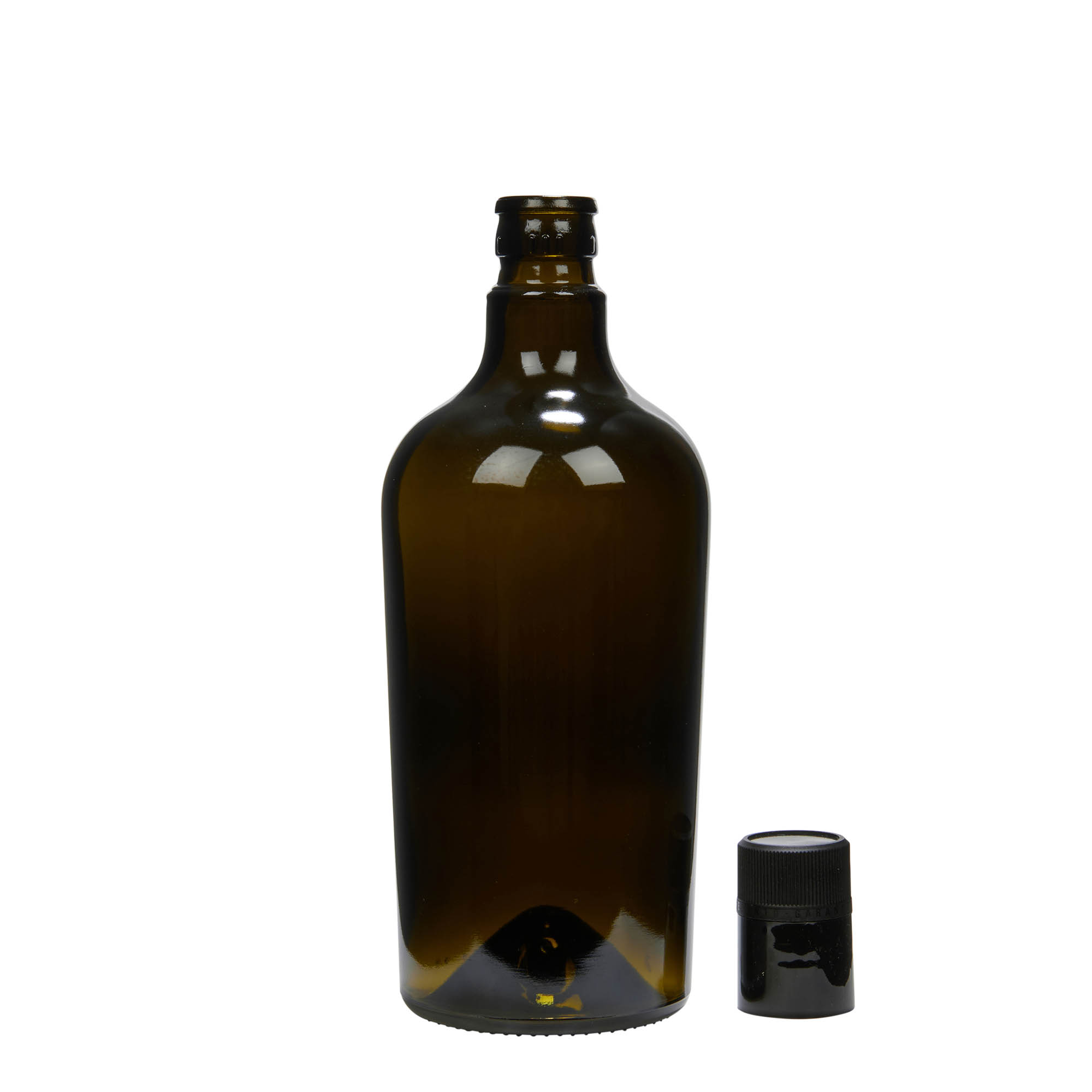 750 ml steklenica za kis/oljčno olje 'Oleum', steklo, starinsko zeleno, odprtina: DOP