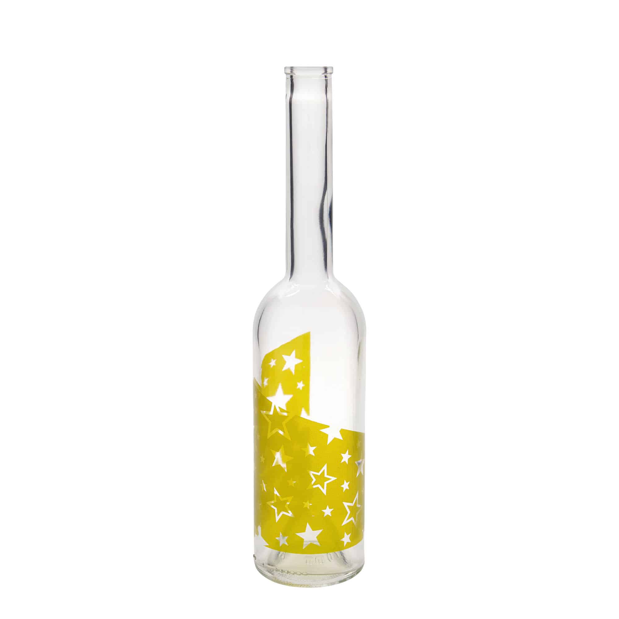 500 ml steklena steklenica »Opera«, motiv: zlate zvezde, ustje: pluta 500 ml steklena steklenica »Opera«, motiv: zlate zvezde, ustje: pluta