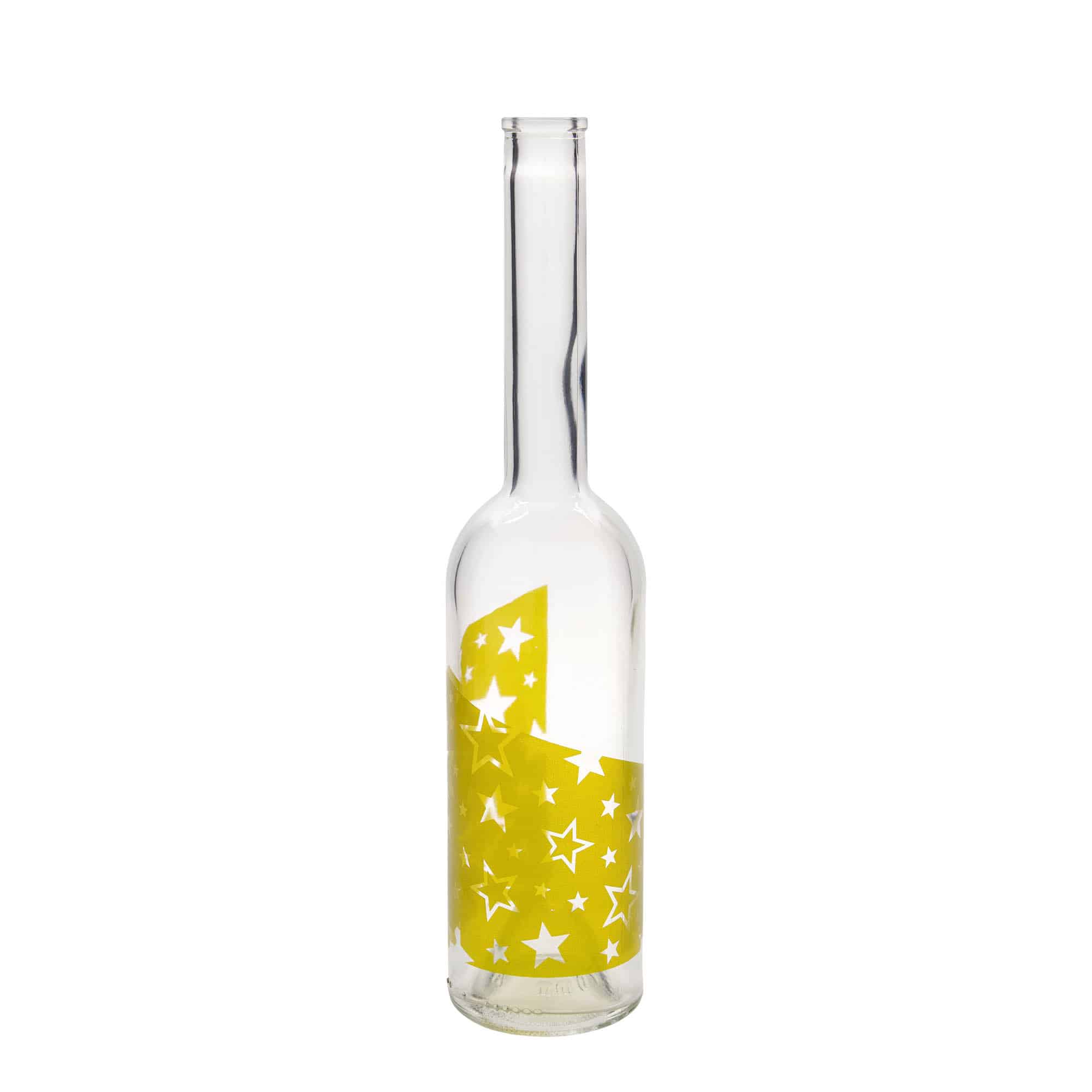 500 ml steklena steklenica 'Opera', motiv: zlata zvezda, odprtina: zamašek