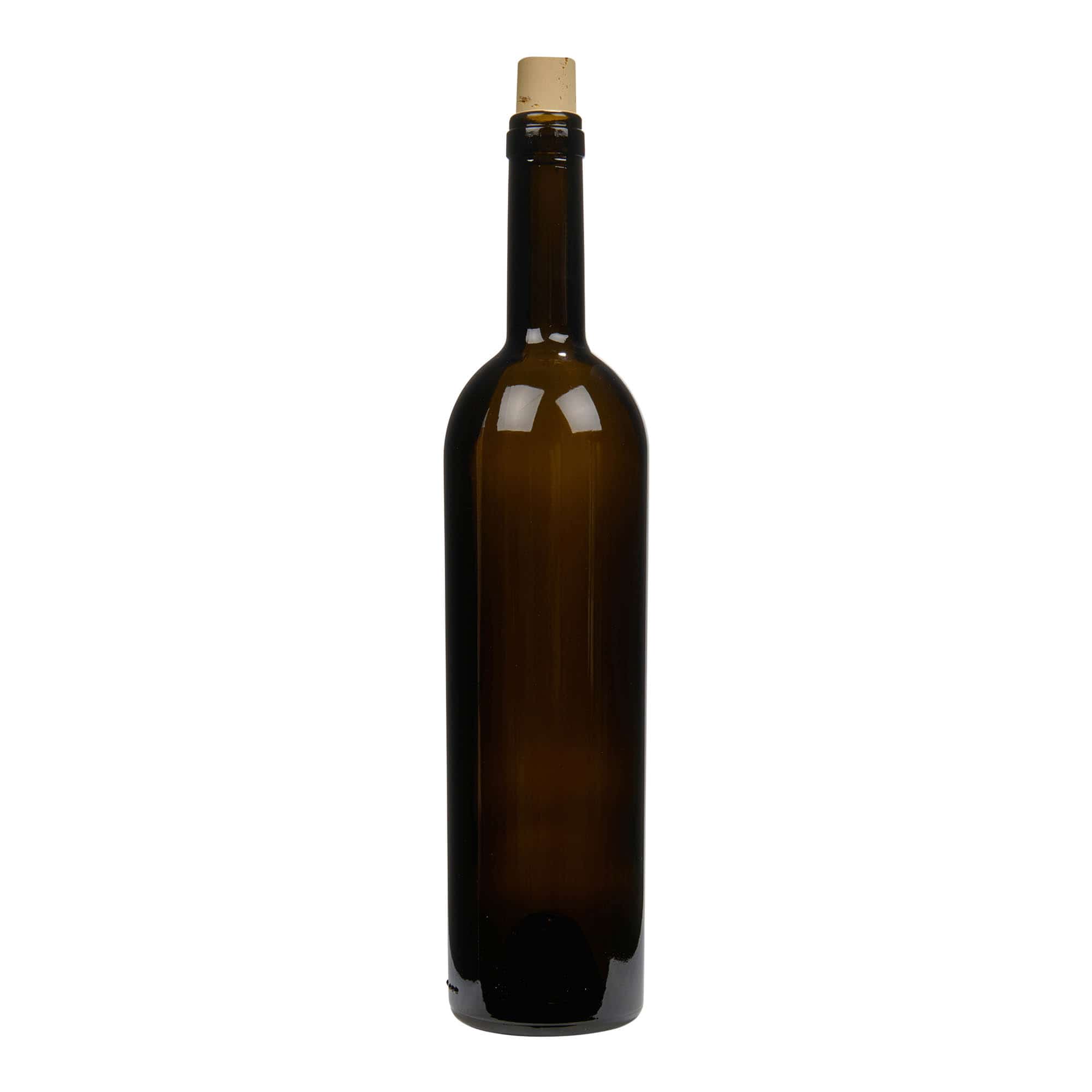 750 ml steklenica za vino »Liberty«, antično zelena, ustje: pluta