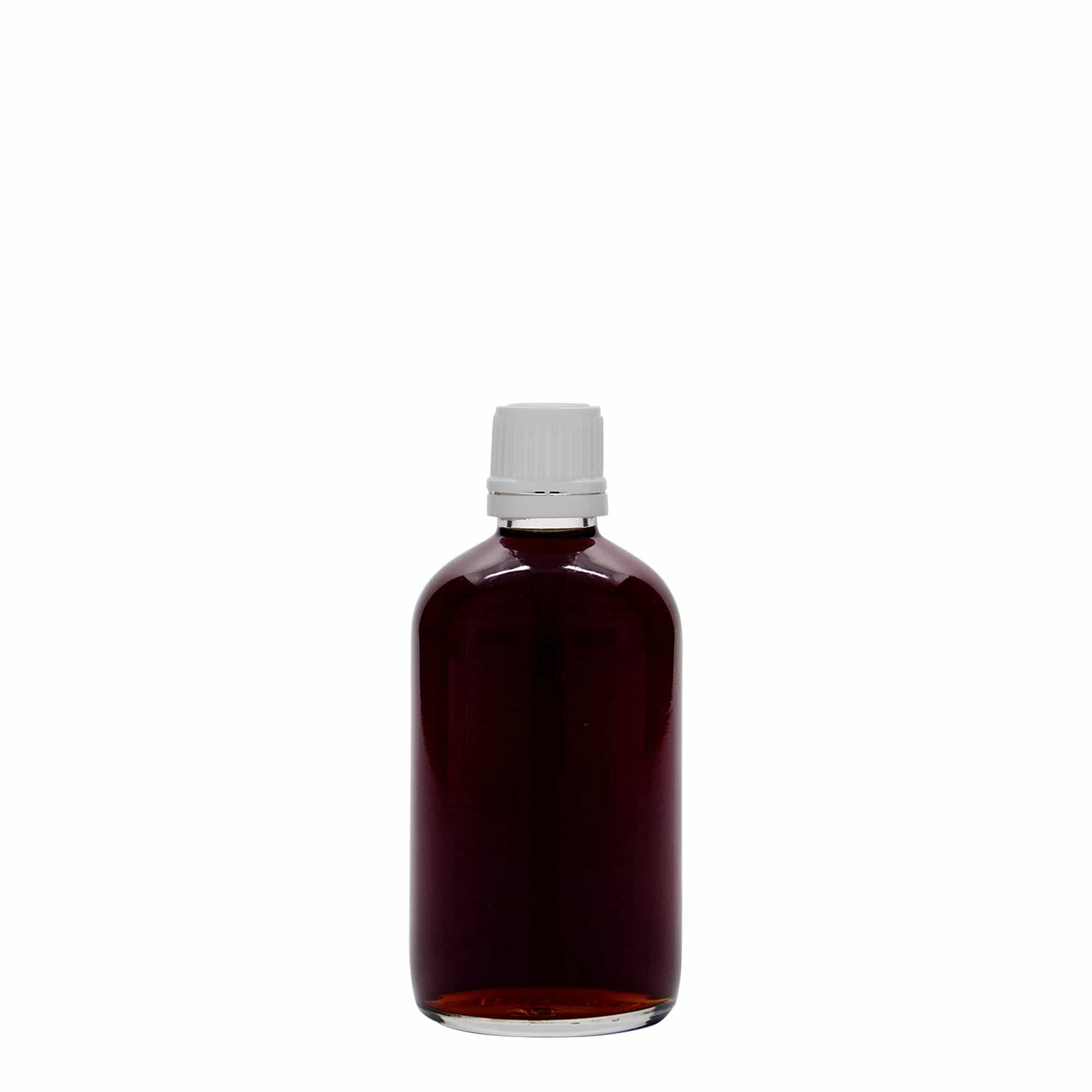100 ml medicinska steklenička, steklo, odprtina: DIN 18
