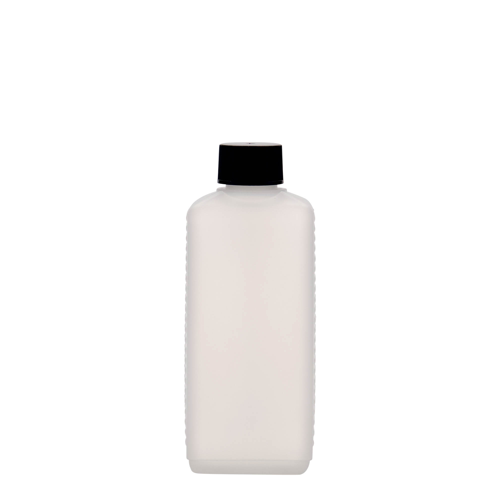 250 ml kanister steklenica, pravokotna, HDPE-plastika, naravna, odprtina: DIN 25 EPE