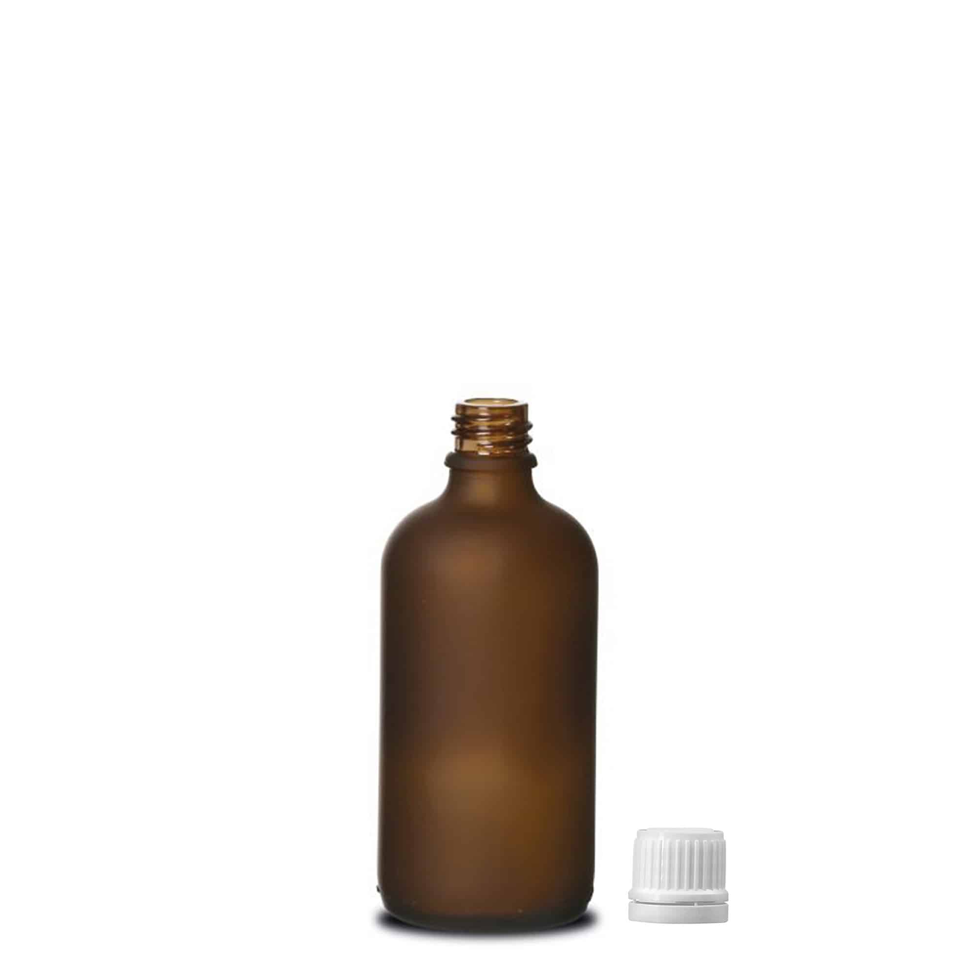 100 ml medicinska steklenička, steklo, rjavo matirano, odprtina: DIN 18