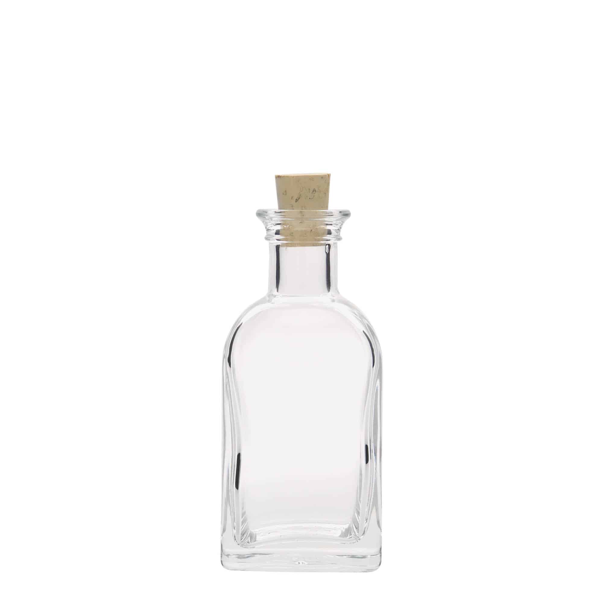 100 ml lekarniška steklenica Carré, kvadratna, ustje: pluta