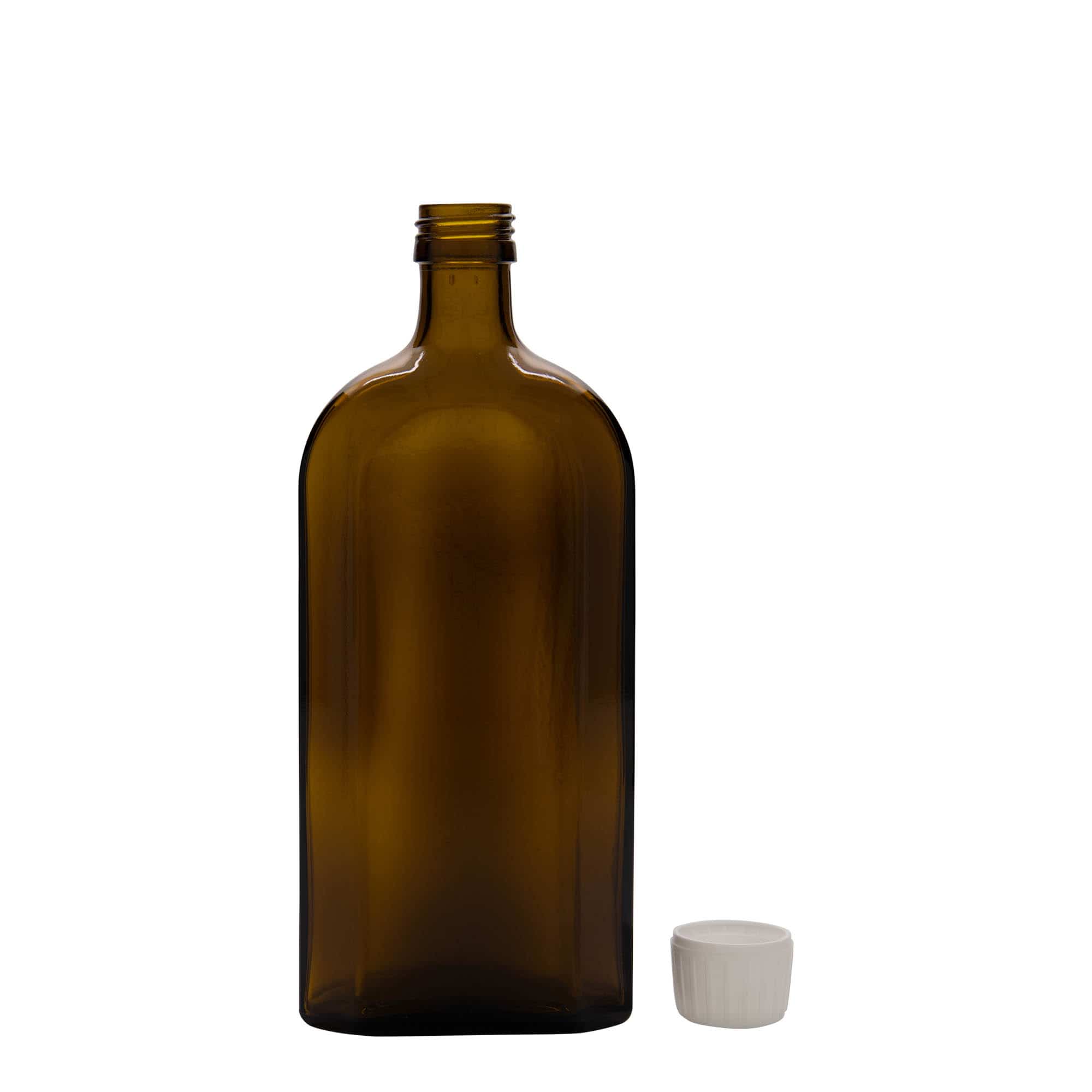 500 ml medicinska steklenička Meplat, ovalna, steklo, rjava, odprtina: PP 28