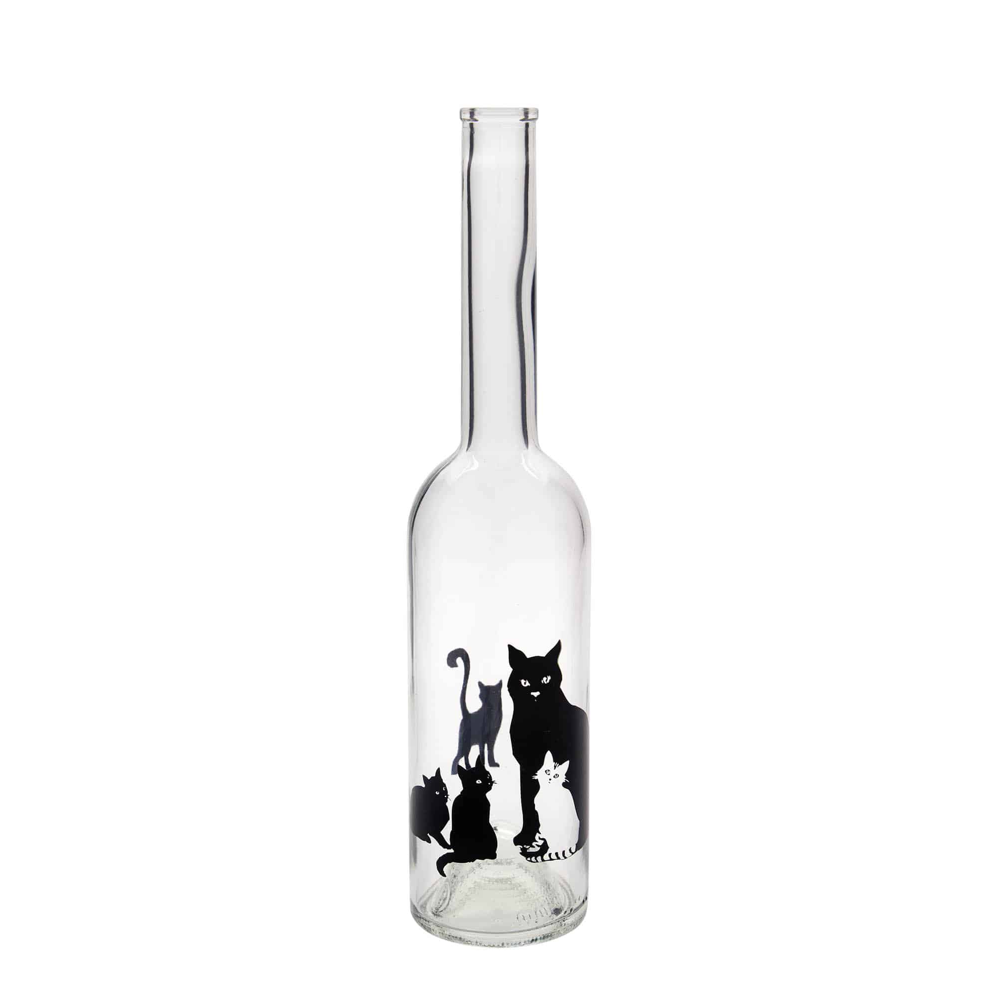 500 ml steklena steklenica »Opera«, motiv: mačke, ustje: pluta 500 ml steklena steklenica »Opera«, motiv: mačke, ustje: pluta