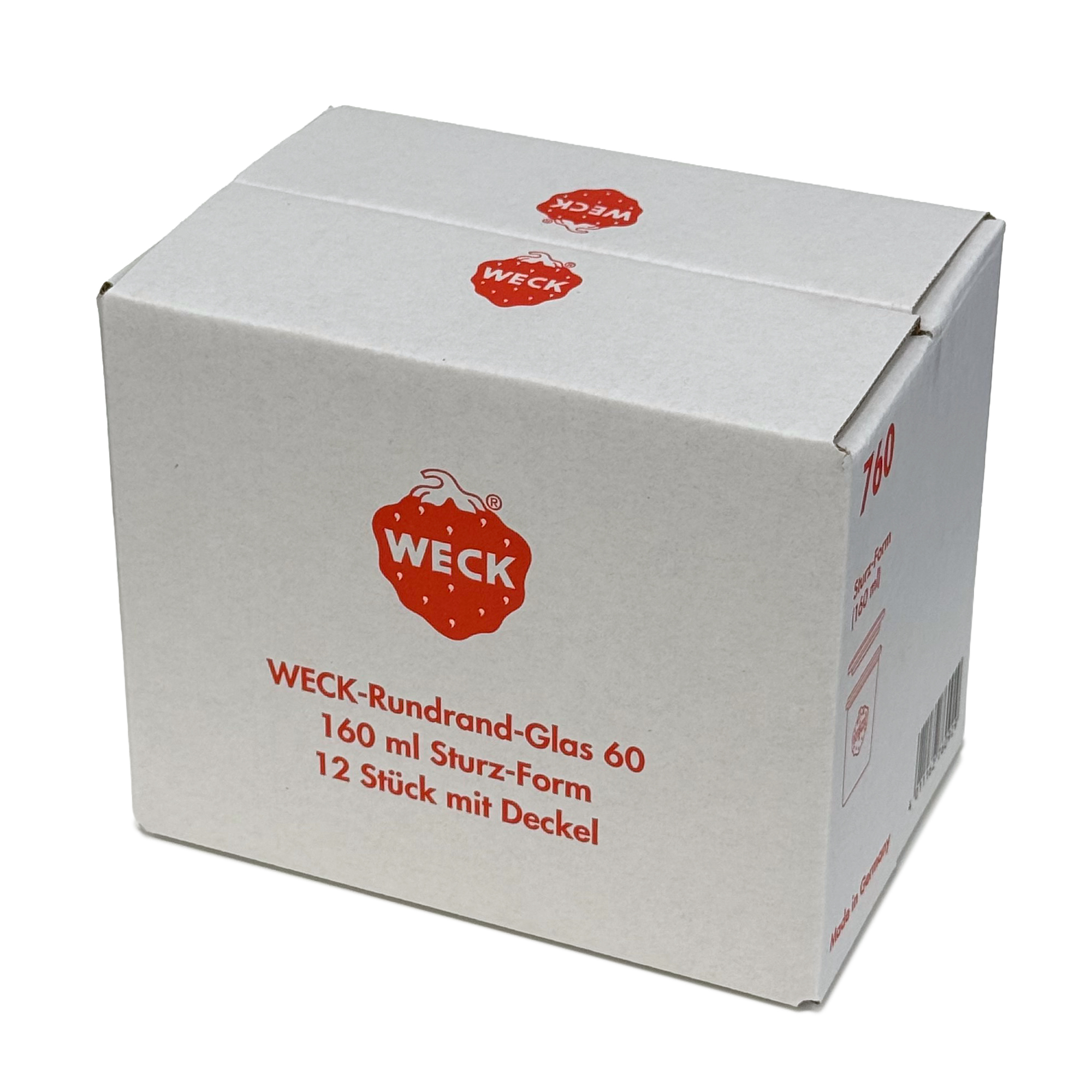 12x 160 ml WECK kozarec za vlaganje s steklenim pokrovom RR 60