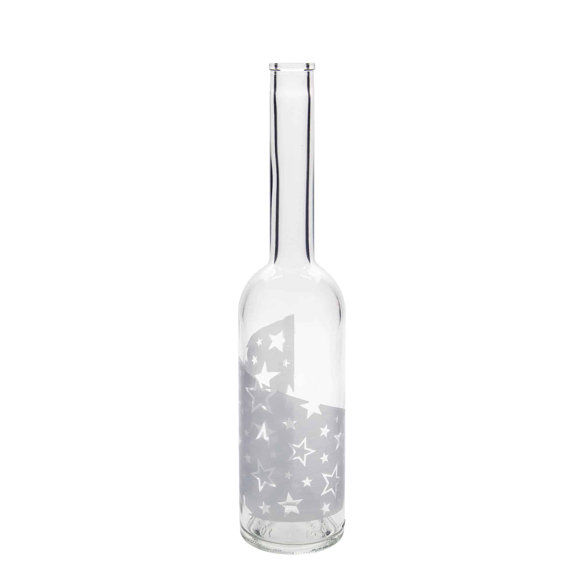 500 ml steklena steklenica »Opera«, motiv: srebrne zvezde, ustje: pluta 500 ml steklena steklenica »Opera«, motiv: srebrne zvezde, ustje: pluta