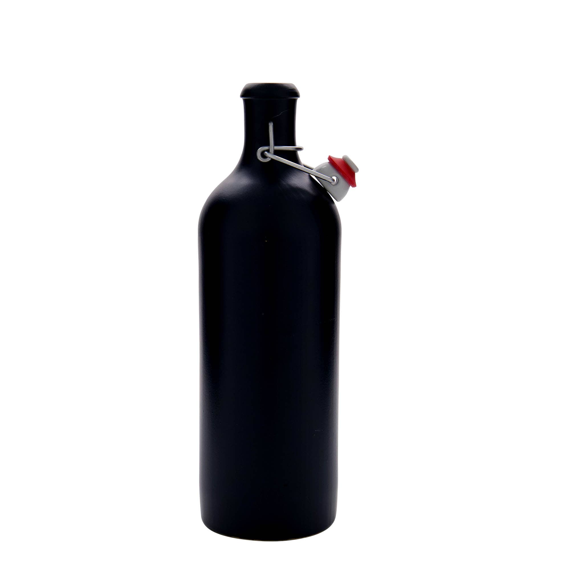 750 ml glineni vrč, kamnina, črn, odprtina: s sponko zapiranje