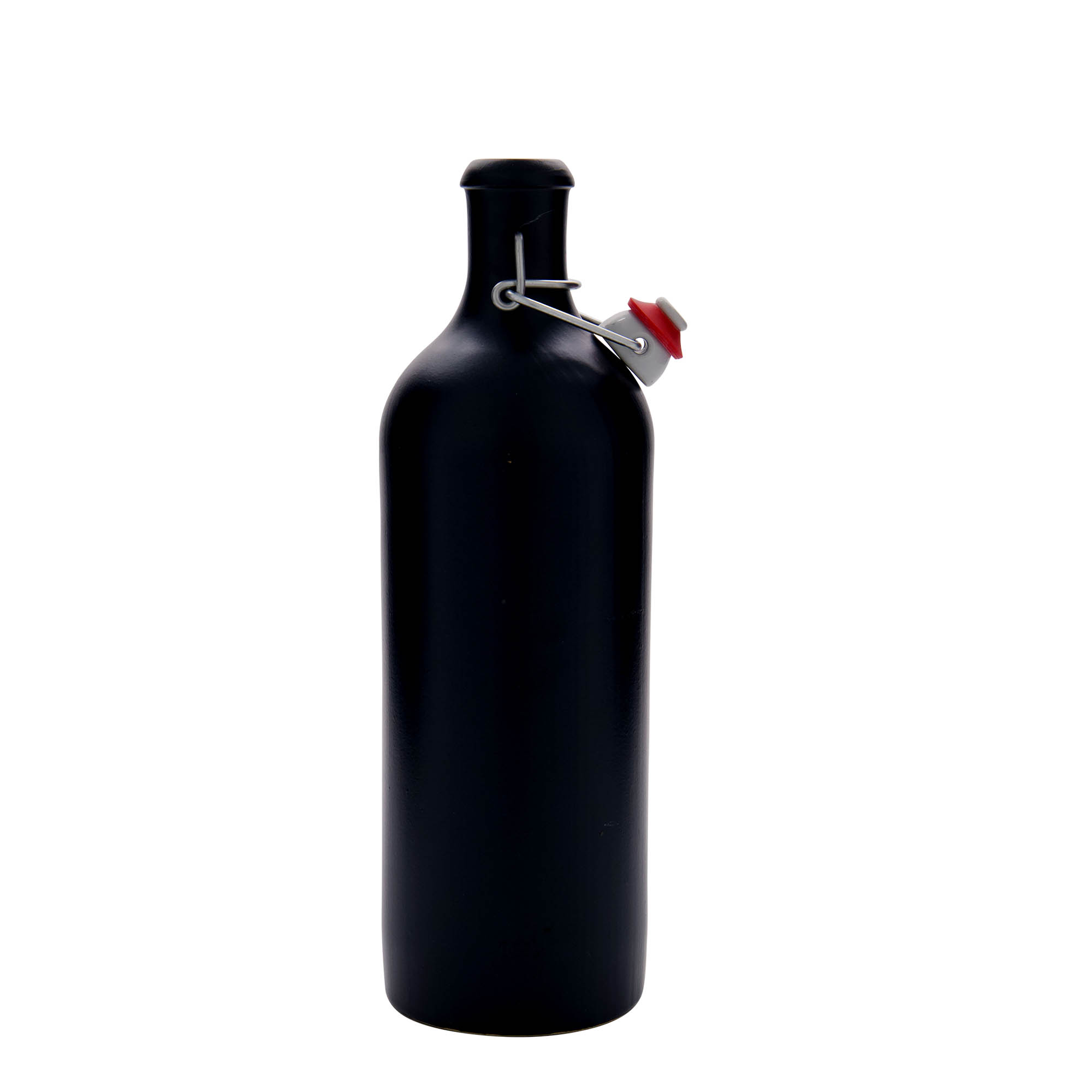 750 ml glineni vrč, kamnina, črn, odprtina: s sponko zapiranje
