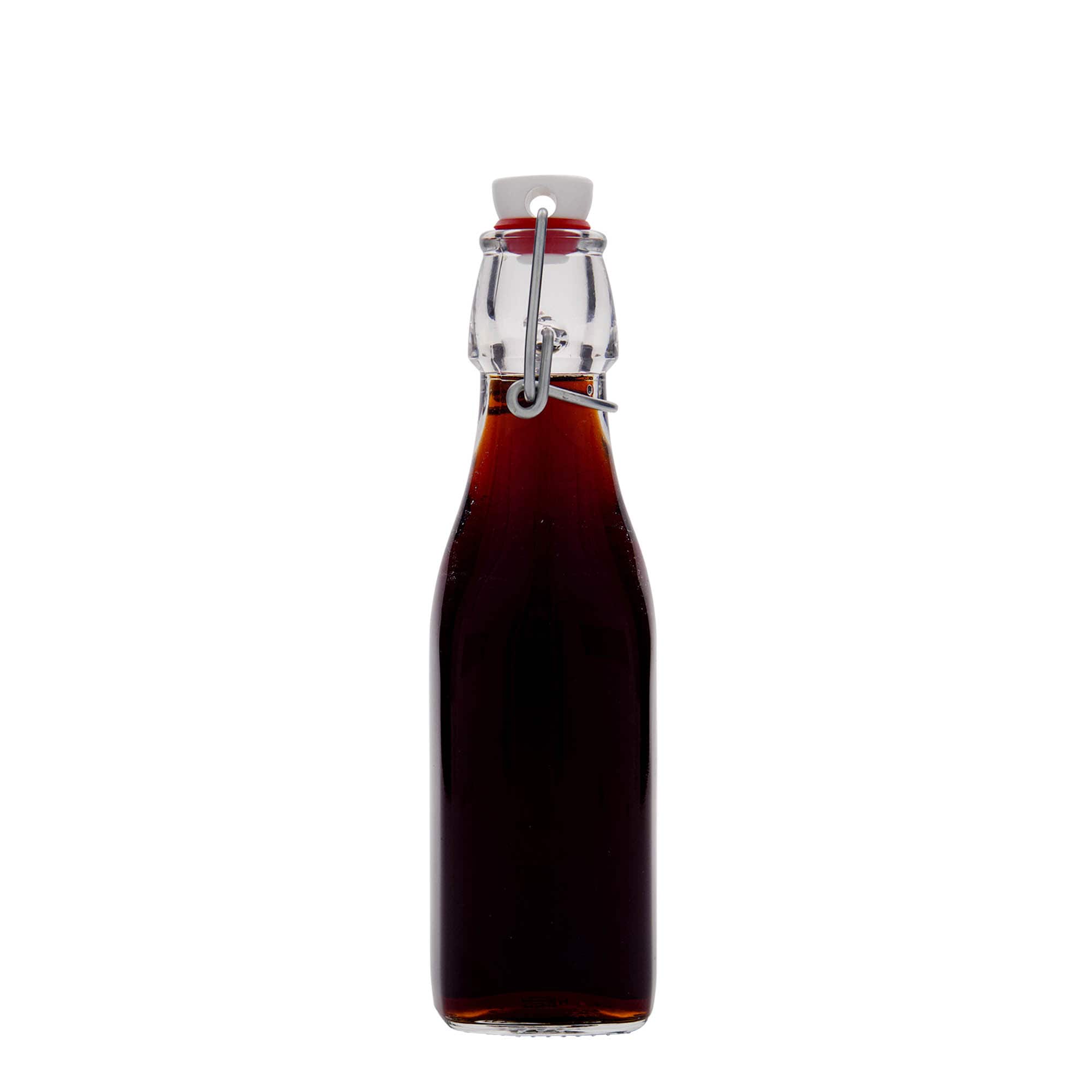 250 ml steklena steklenica »Swing«, kvadratna, ustje: zamašek s tesnilom