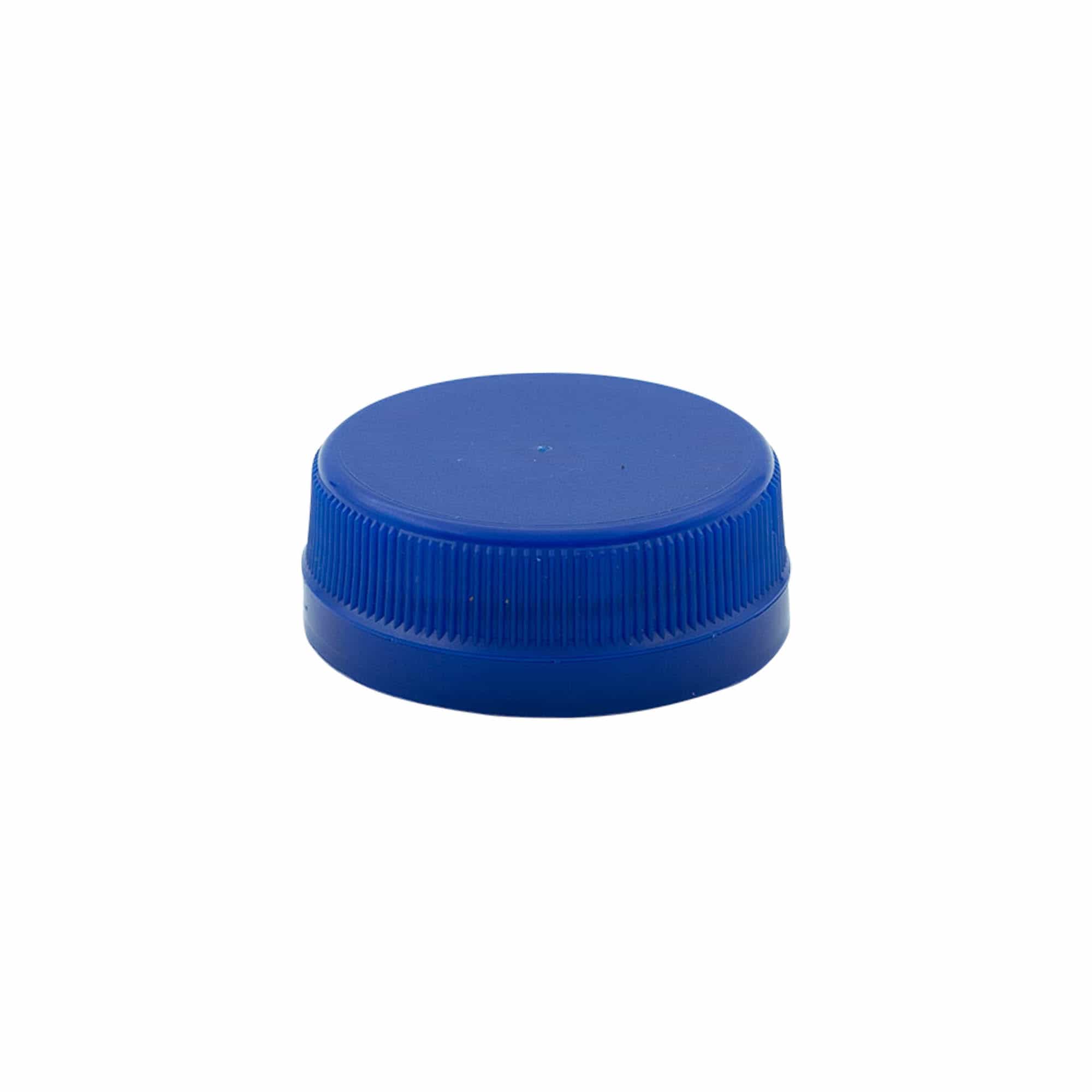Zavrtni zamašek z dvovrstnim navojem, PE-plastika, modra, za odprtino: PET 38 mm