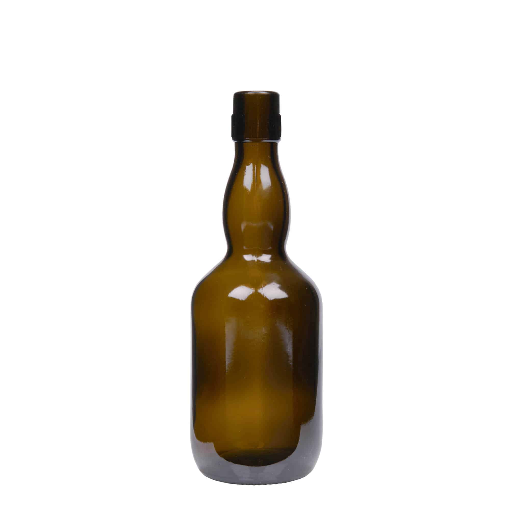 500 ml steklenica za pivo z izbočenim grlom, steklo, antično zelena, ustje: zamašek s tesnilom 500 ml steklenica za pivo z izbočenim grlom, steklo, antično zelena, ustje: zamašek s tesnilom
