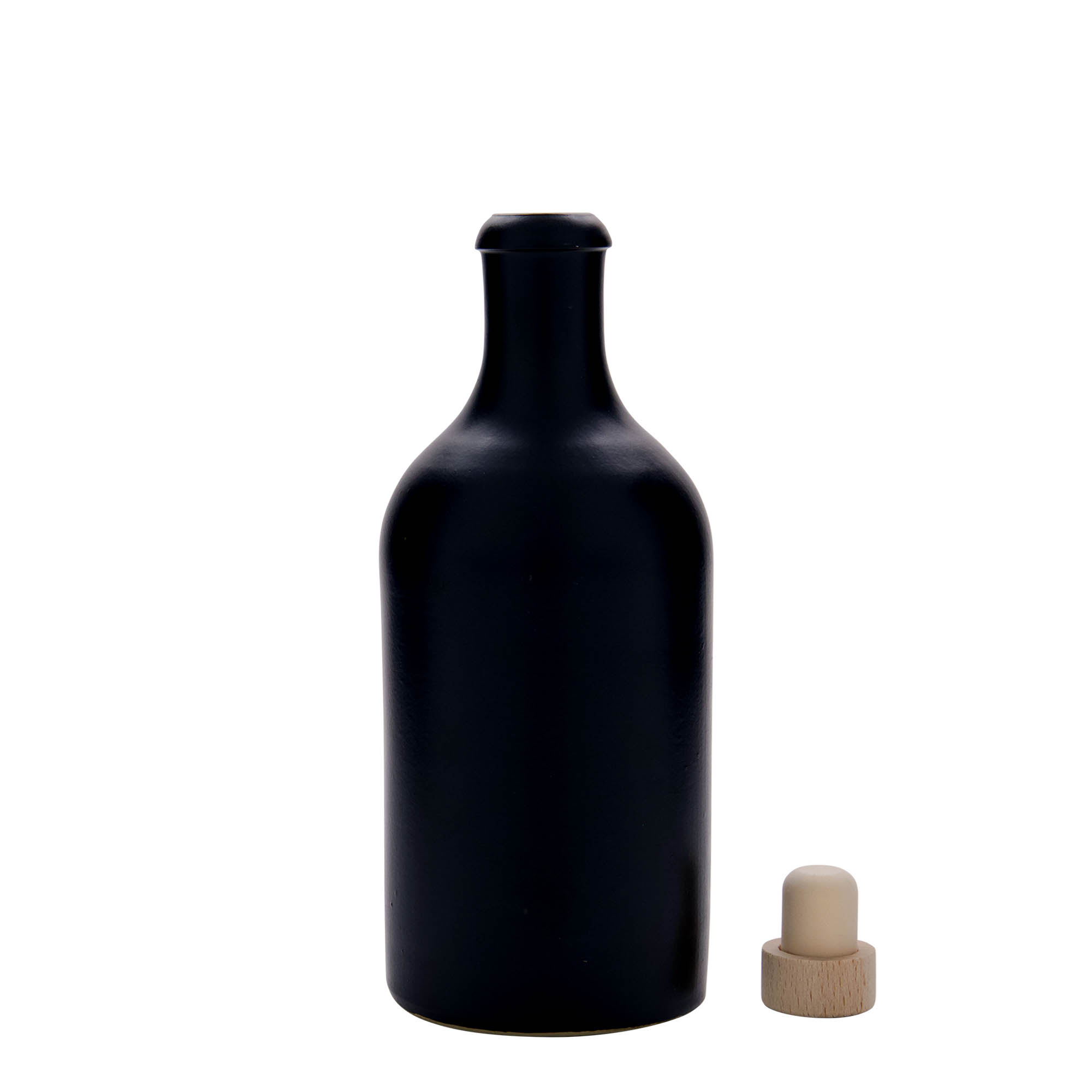 500 ml glineni vrč, kamnina, črn, odprtina: pluta