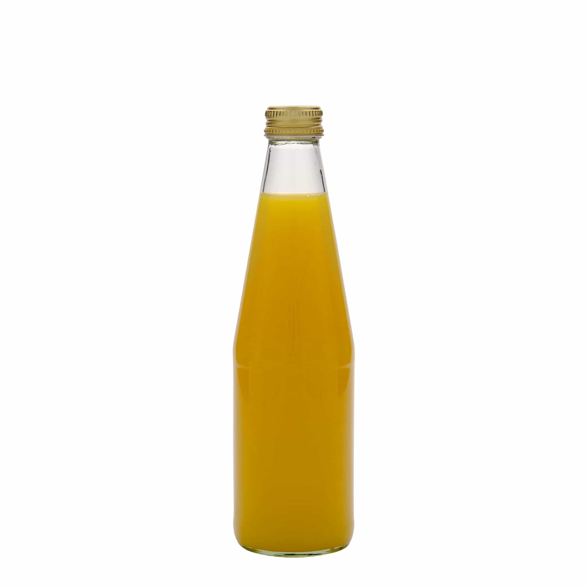 330 ml univerzalna steklenica v obliki korenja, steklo, odprtina: PP 28