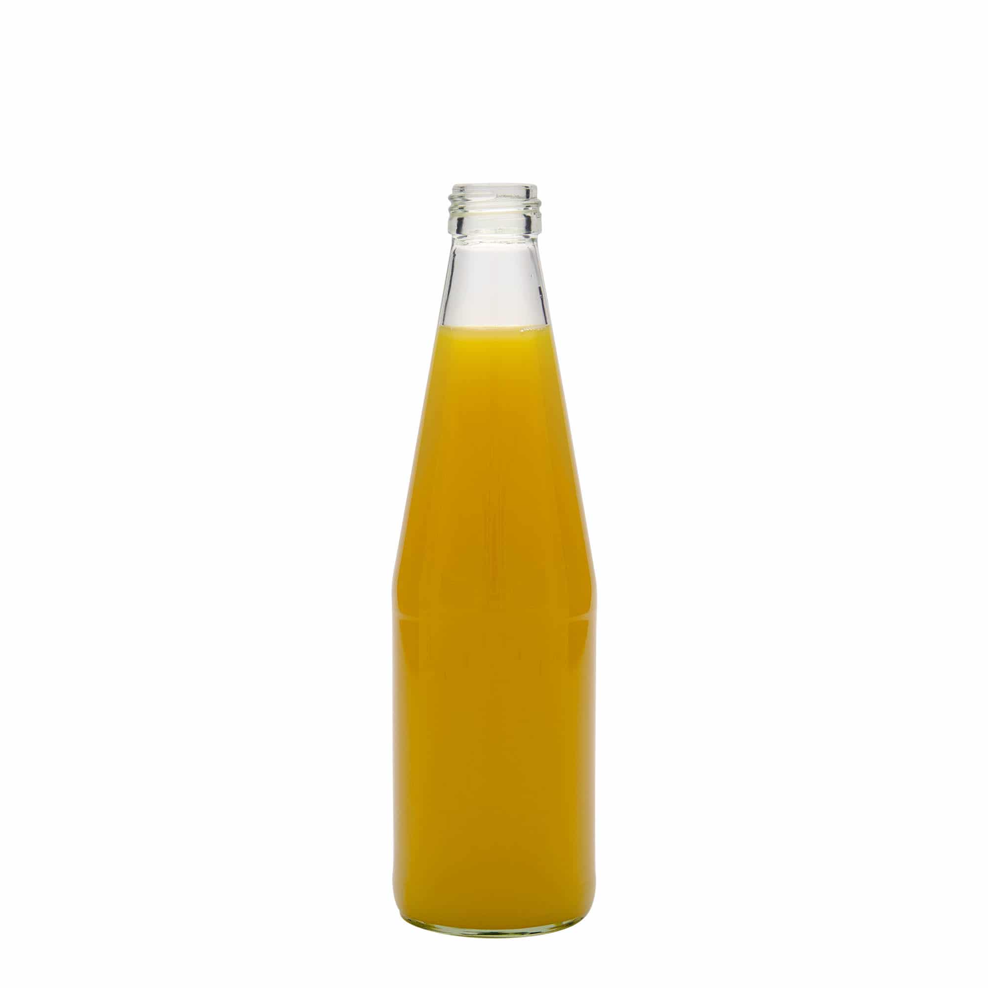 330 ml univerzalna steklenica v obliki korenja, steklo, ustje: PP 28