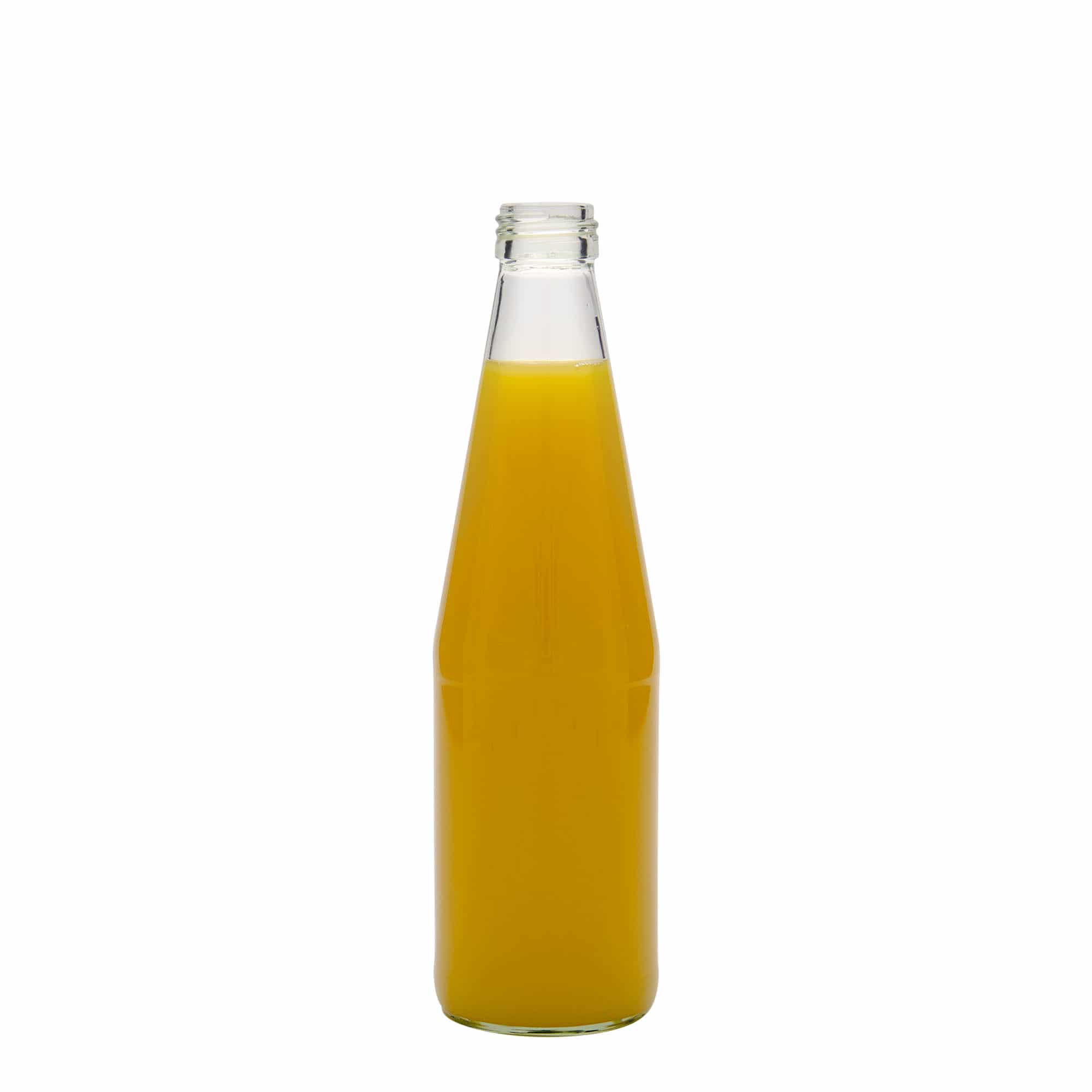 330 ml univerzalna steklenica v obliki korenja, steklo, odprtina: PP 28