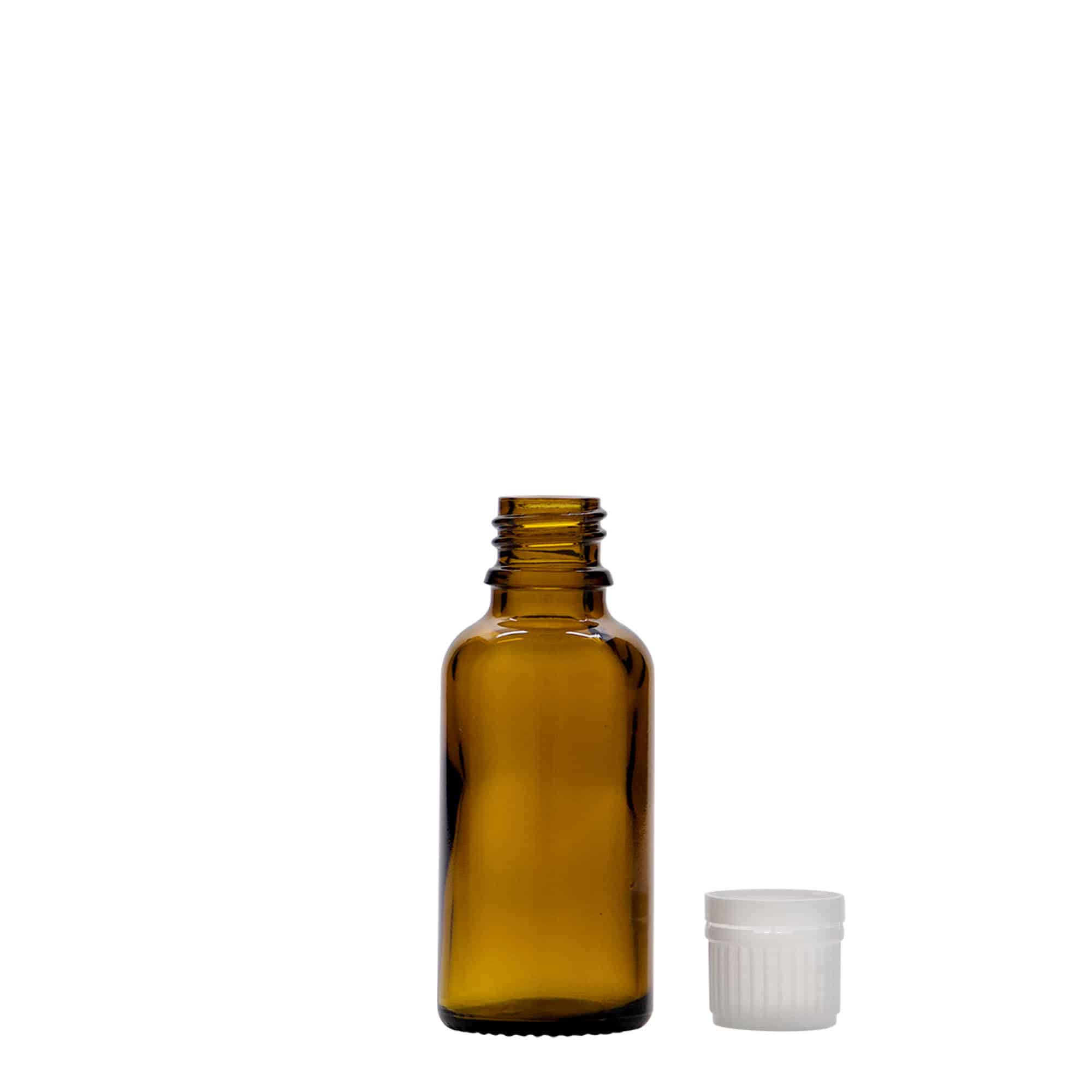 30 ml medicinska steklenička, steklo, rjava, odprtina: DIN 18