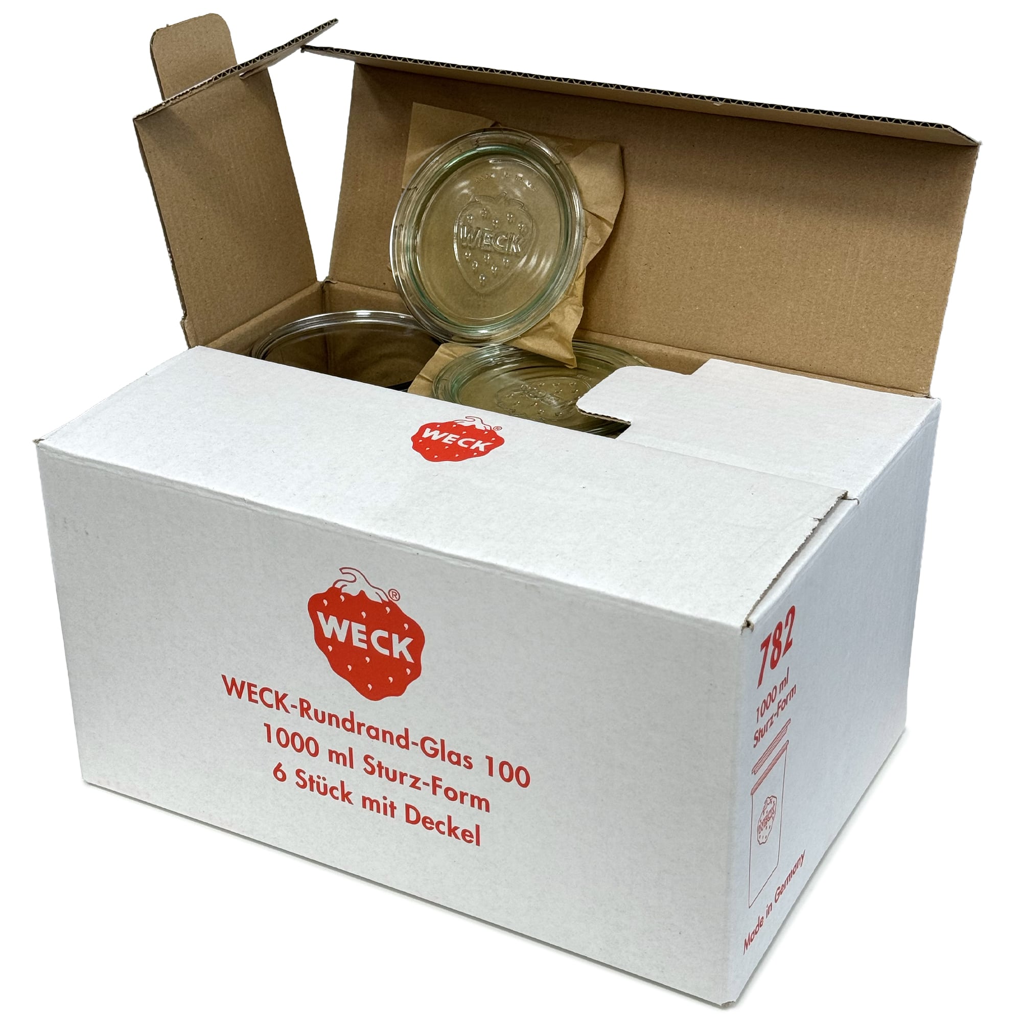 6x 1000 ml WECK kozarec za vlaganje s steklenim pokrovom RR 100