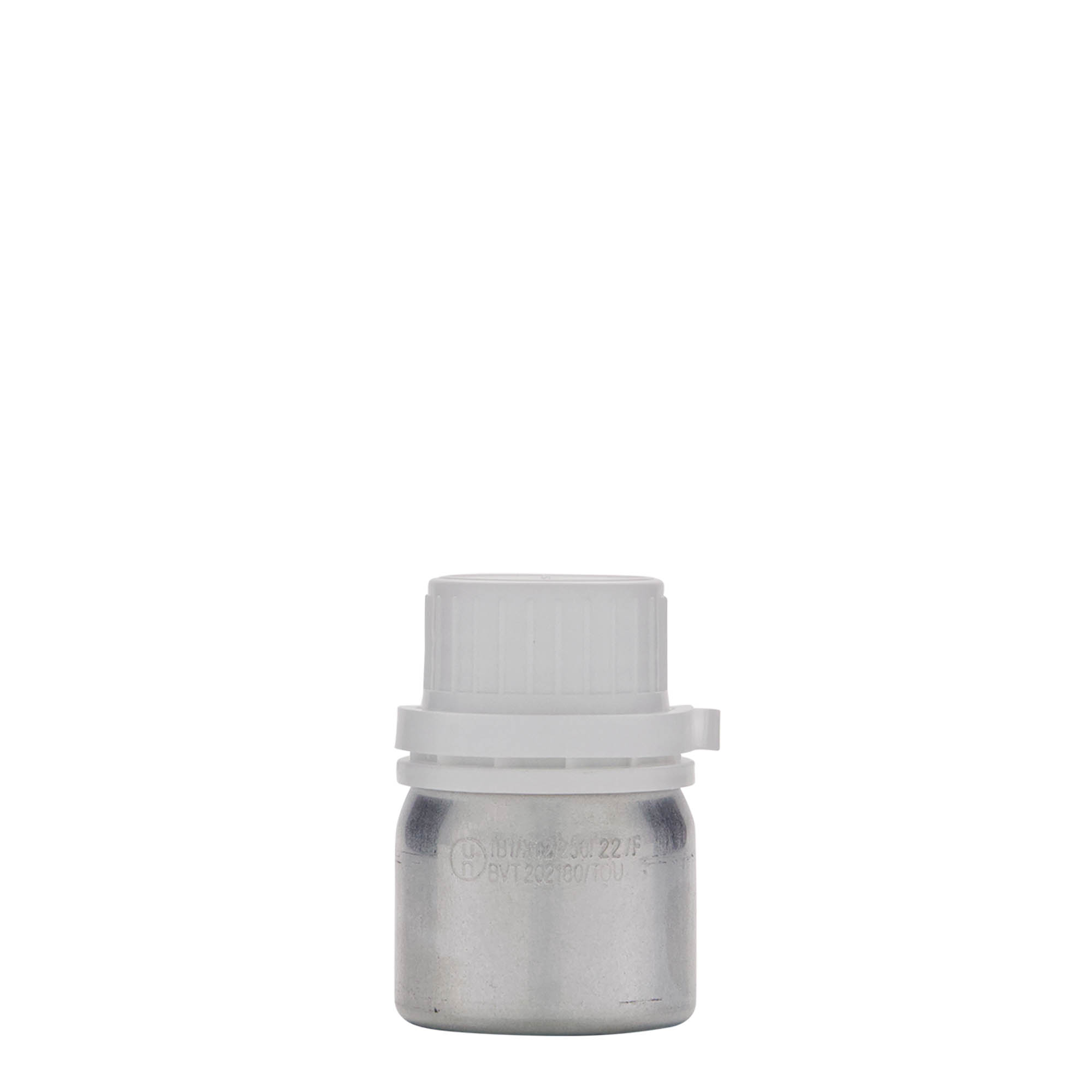 50 ml aluminijasta steklenička, kovina, srebrna, odprtina: DIN 32