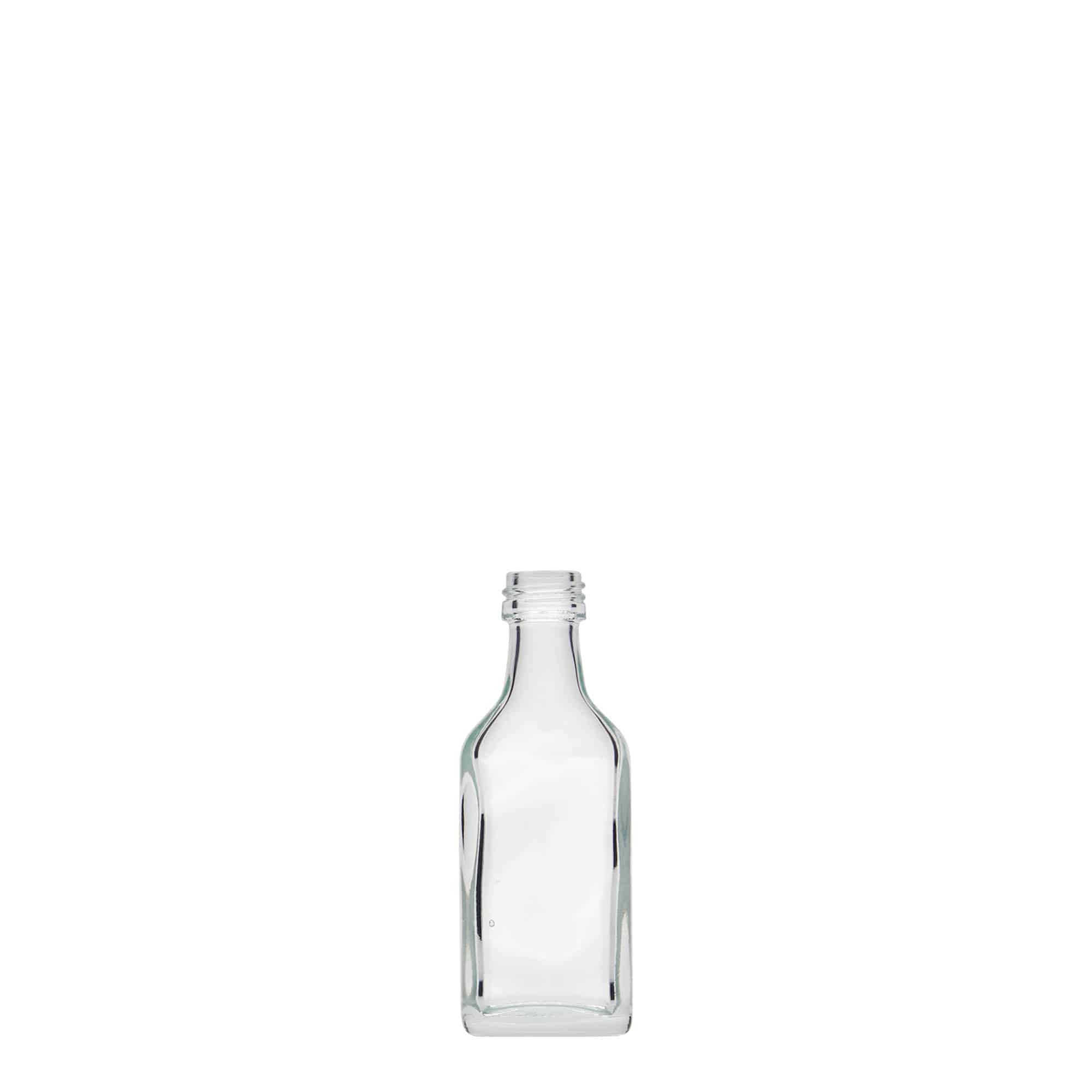 20 ml žepna steklenička, pravokotna, steklo, odprtina: PP 18