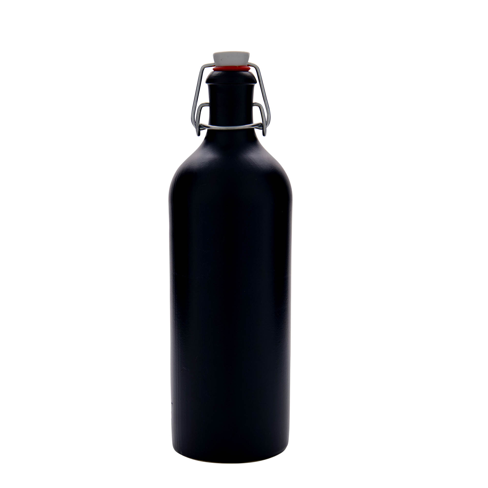 750 ml glineni vrč, kamnina, črn, odprtina: s sponko zapiranje