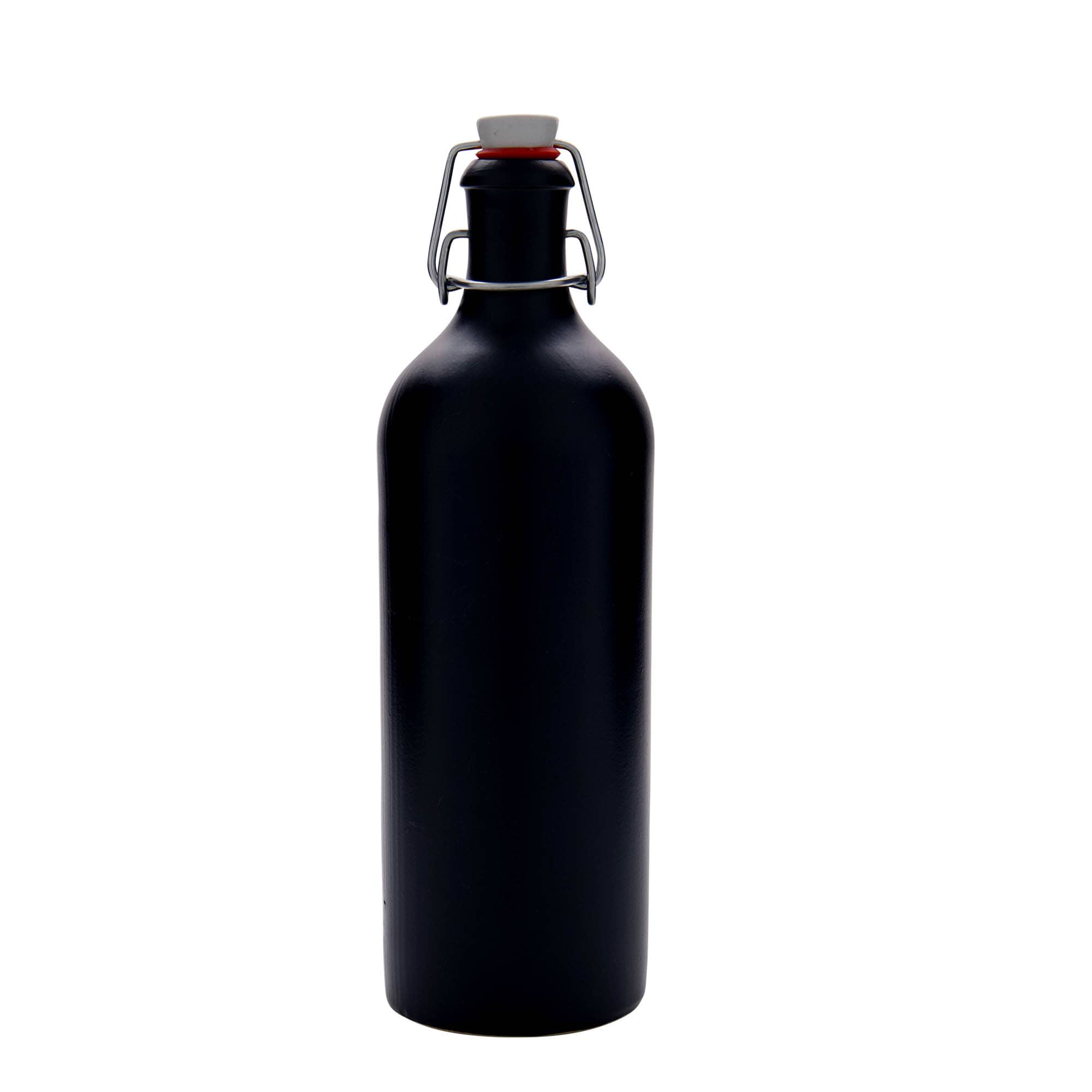 750 ml glineni vrč, kamnina, črn, odprtina: s sponko zapiranje
