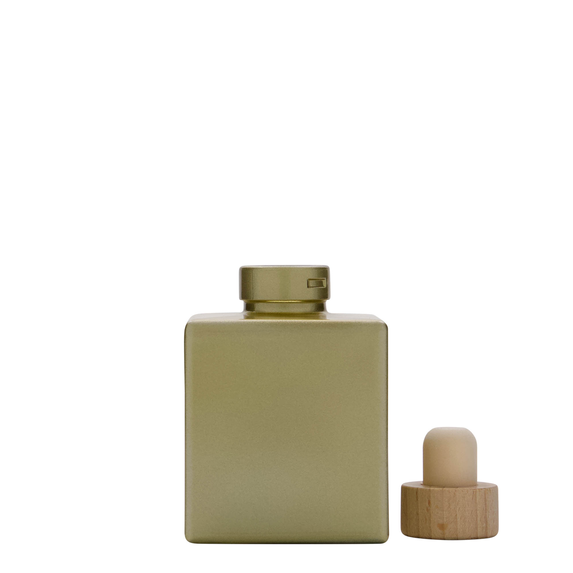100 ml steklenička 'Cube', kvadratna, zlata, odprtina: pluta