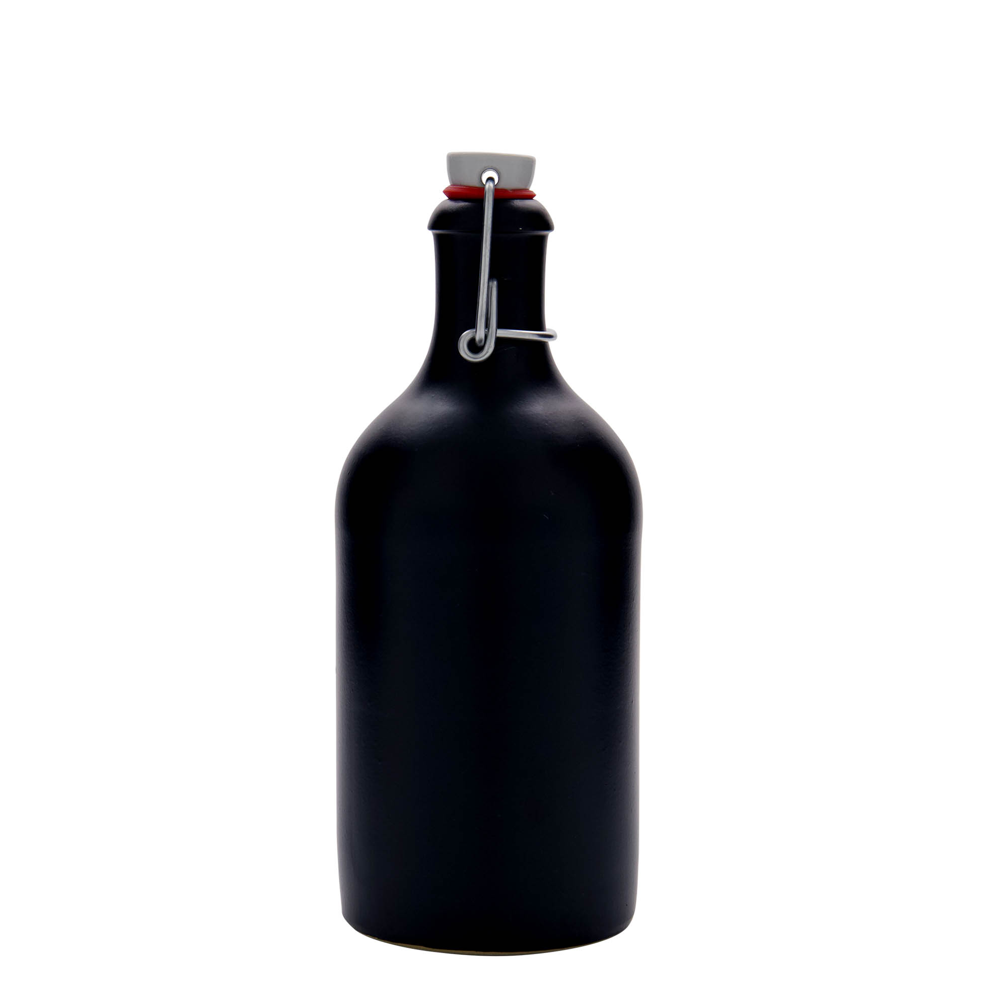 500 ml vrč iz glinene posode, kamenina, črn, odprtina: s sponko za zapiranje