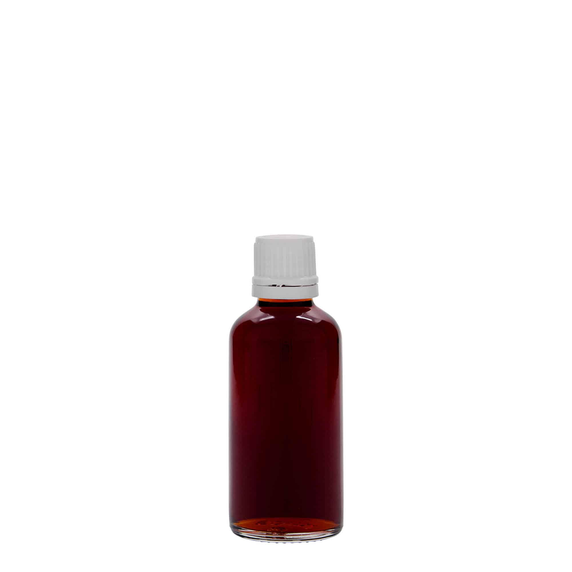 50 ml steklenica za zdravila, steklo, ustje: DIN 18