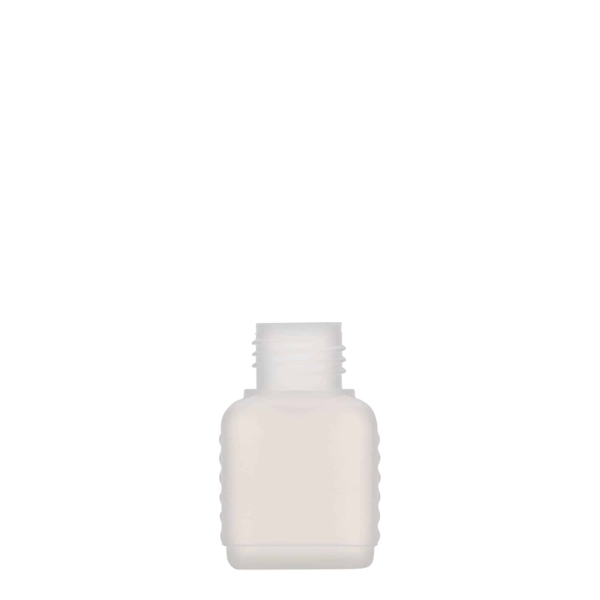50 ml steklenica kanister, pravokotna, plastika HDPE, naravna, ustje: DIN 25 50 ml steklenica kanister, pravokotna, plastika HDPE, naravna, ustje: DIN 25