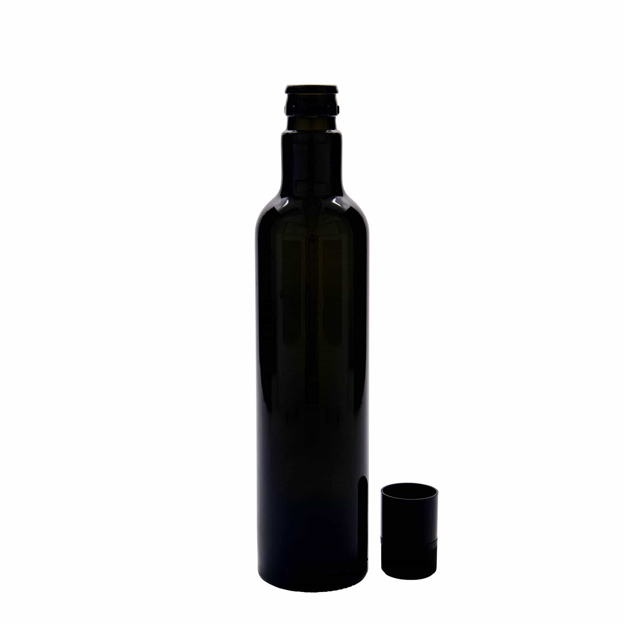 500 ml steklenica za kis/oljčno olje 'Willy New', steklo, starinsko zeleno, odprtina: DOP