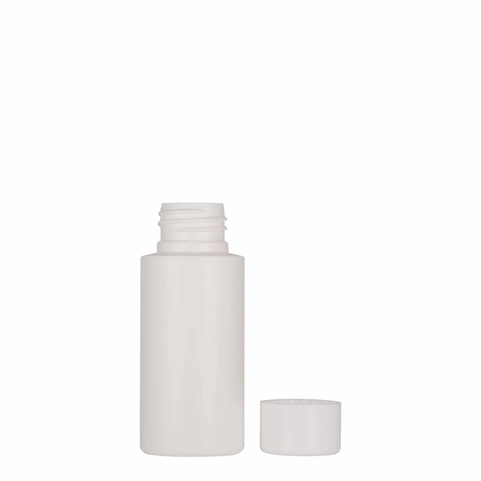 50 ml plastična steklenička 'Pipe', HDPE, bela, odprtina: 24/410