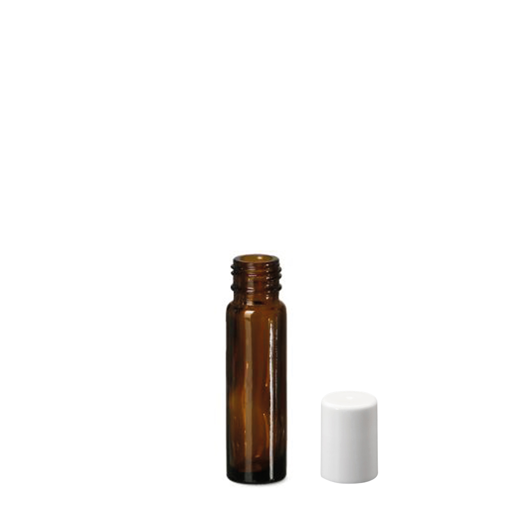10 ml steklenička z roll-on aplikatorjem, steklo, rjava, odprtina: navojni zamašek
