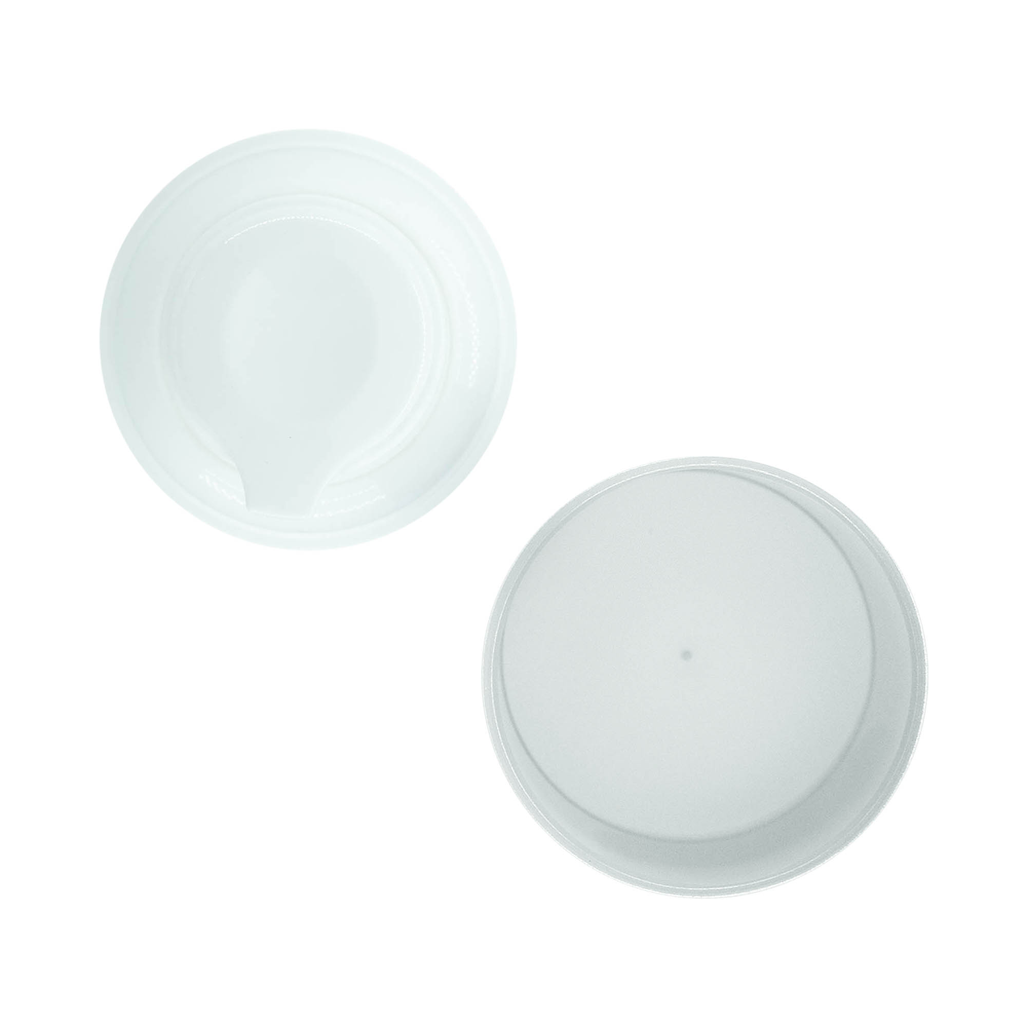 Airless dozirna črpalka „Mezzo“, tip D, PP-plastika, bela z mat srebrno metaliziranim pokrovom