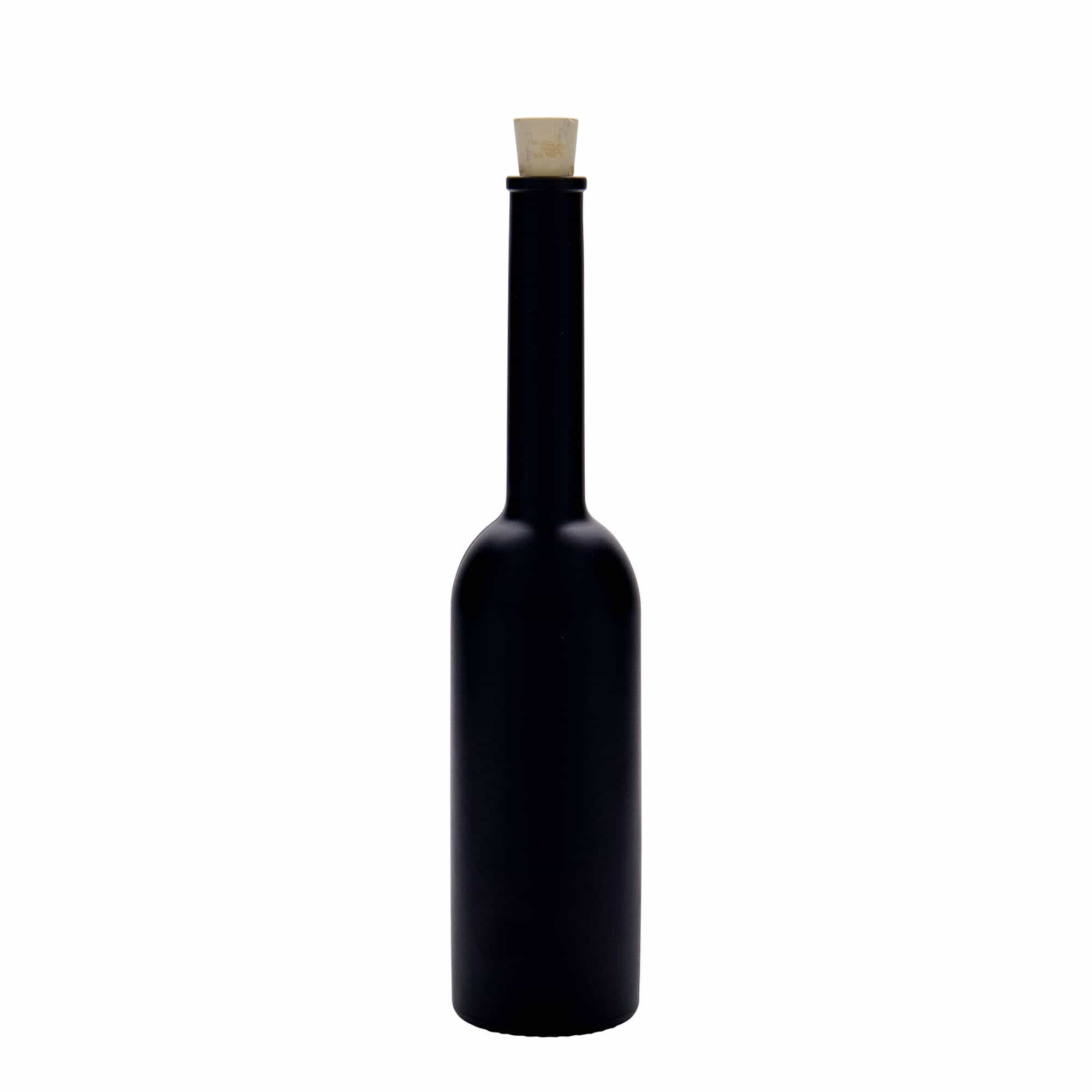 200 ml steklena steklenica »Opera«, črna, ustje: pluta
