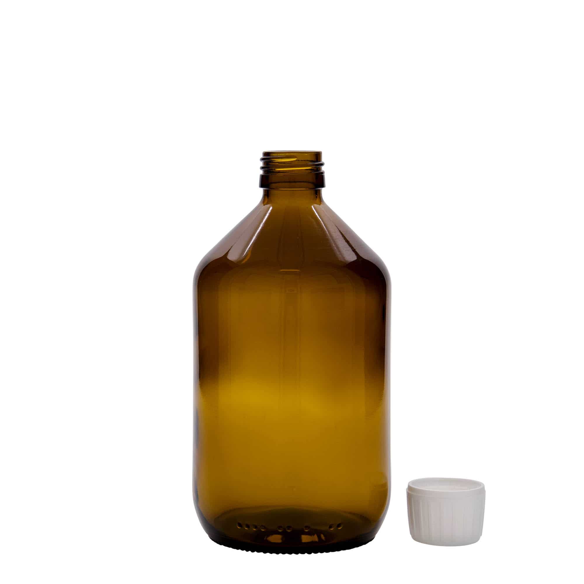 500 ml medicinska steklenička, rjava, steklo, odprtina: PP 28