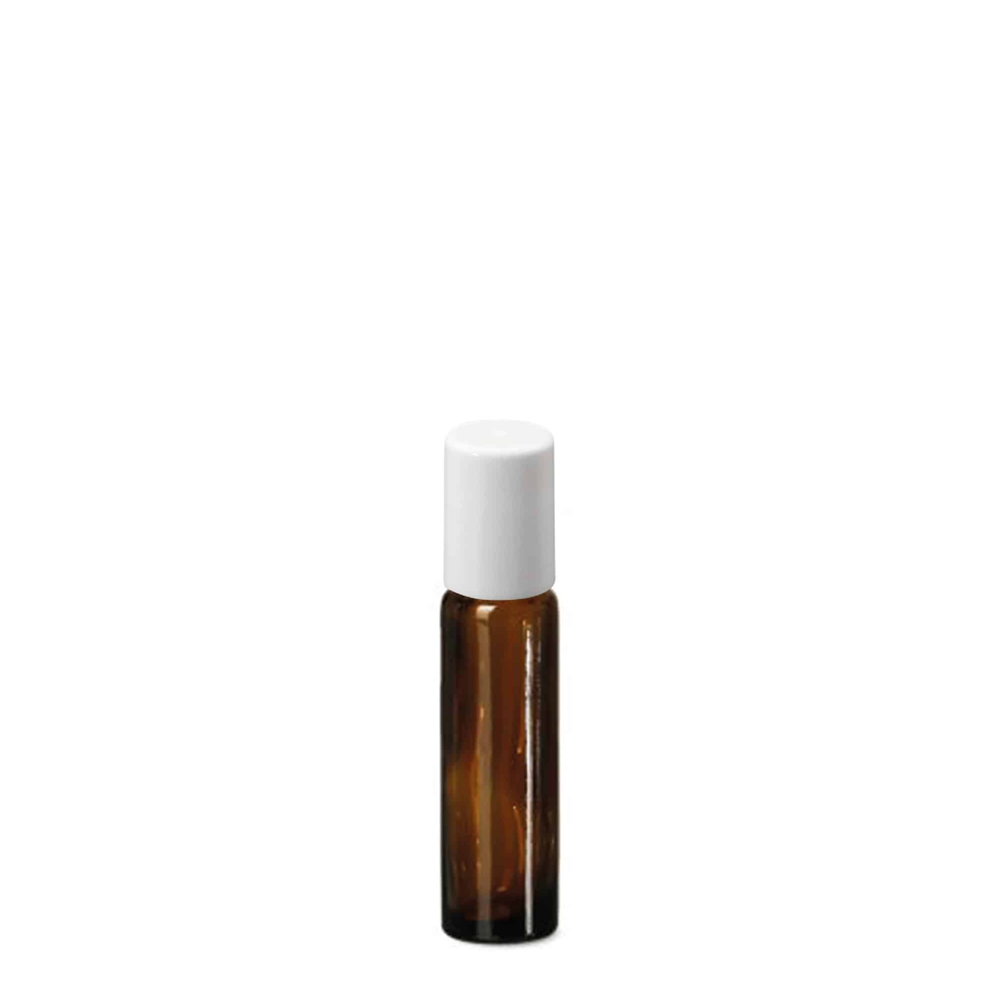 10 ml steklenička z roll-on aplikatorjem, steklo, rjava, odprtina: navojni zamašek
