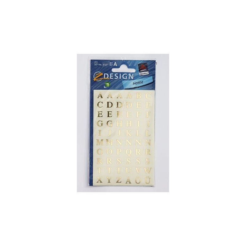 Zweckform nalepke 'Abeceda', pravokotne, plastika, zlata