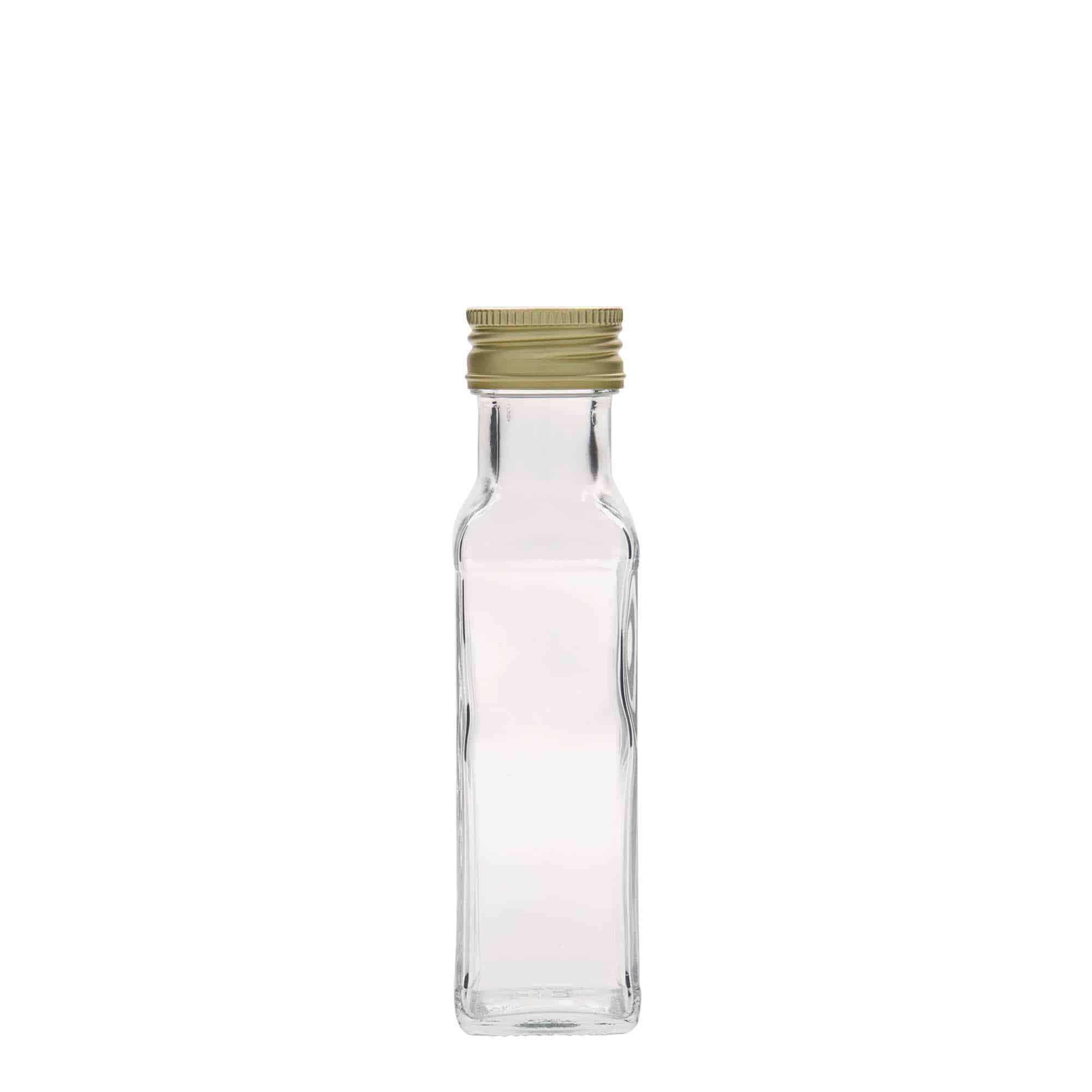 100 ml steklena steklenica »Marasca«, kvadratna, ustje: PP 31,5