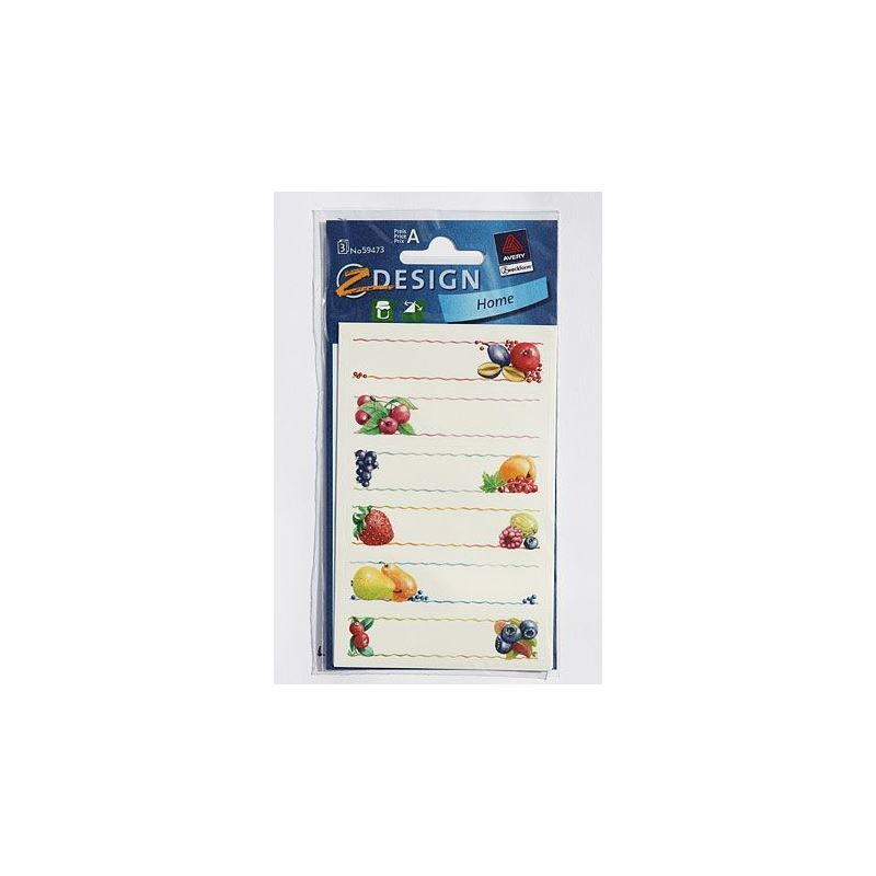 Zweckform etikete 'Sadje', pravokotne, papir, večbarvne Zweckform etikete 'Sadje', pravokotne, papir, večbarvne