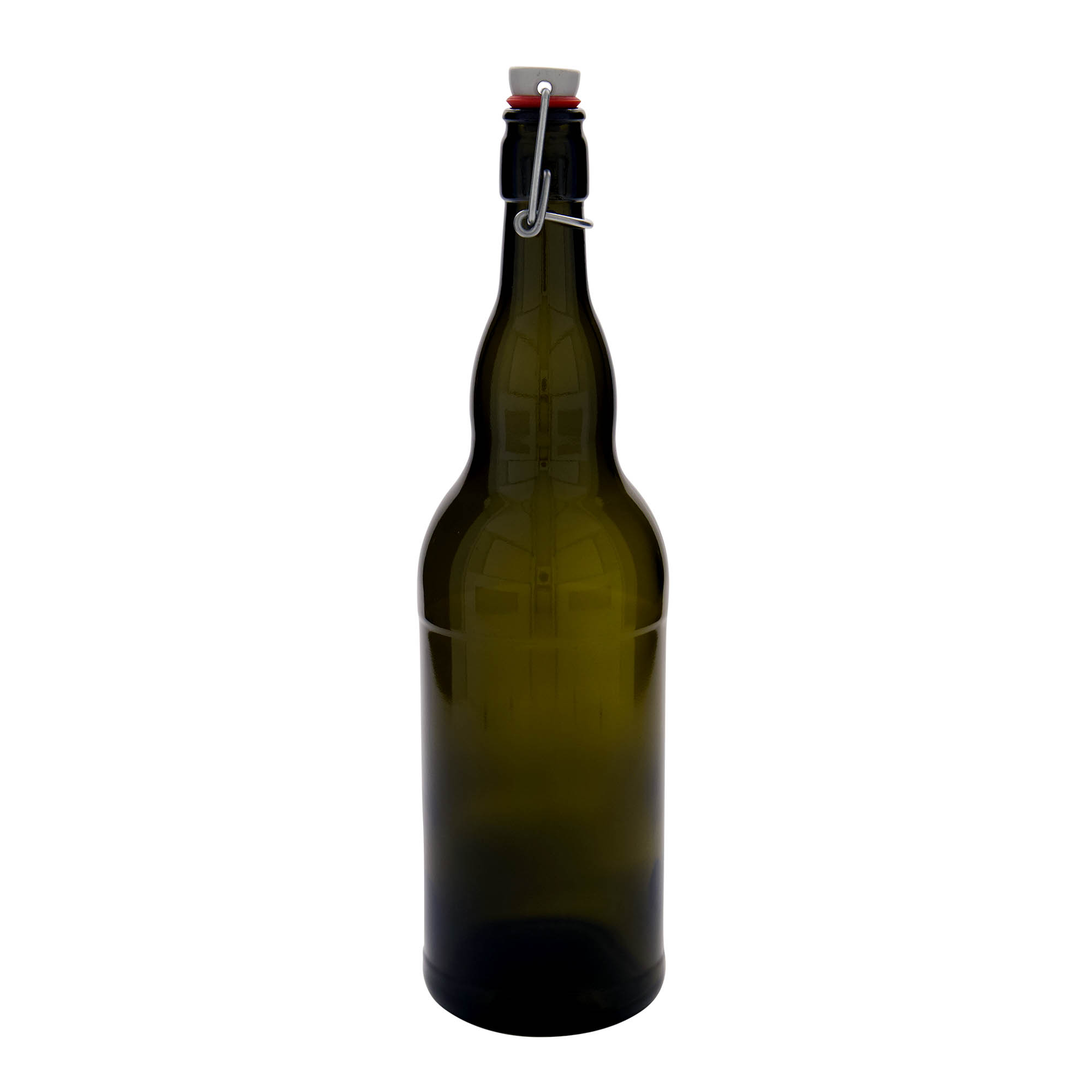 1.000 ml steklenica piva Belgija, steklo, antikno zeleno, odprtina: s sponko zapiranje