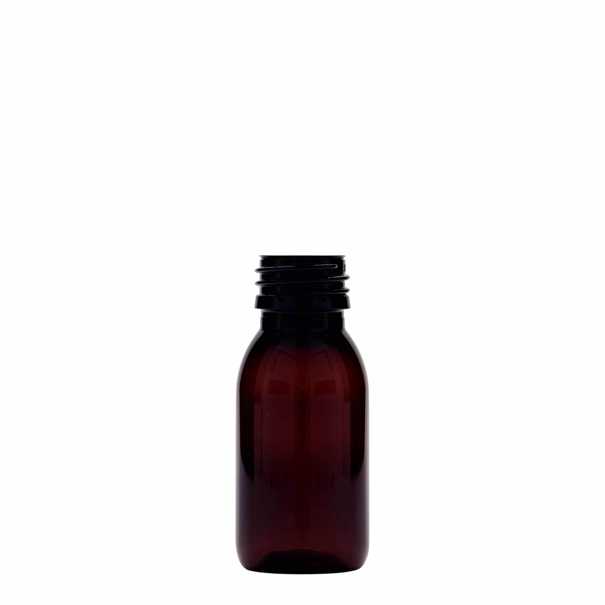 60 ml PET-medicinska steklenička, rjava, plastika, odprtina: PP 28