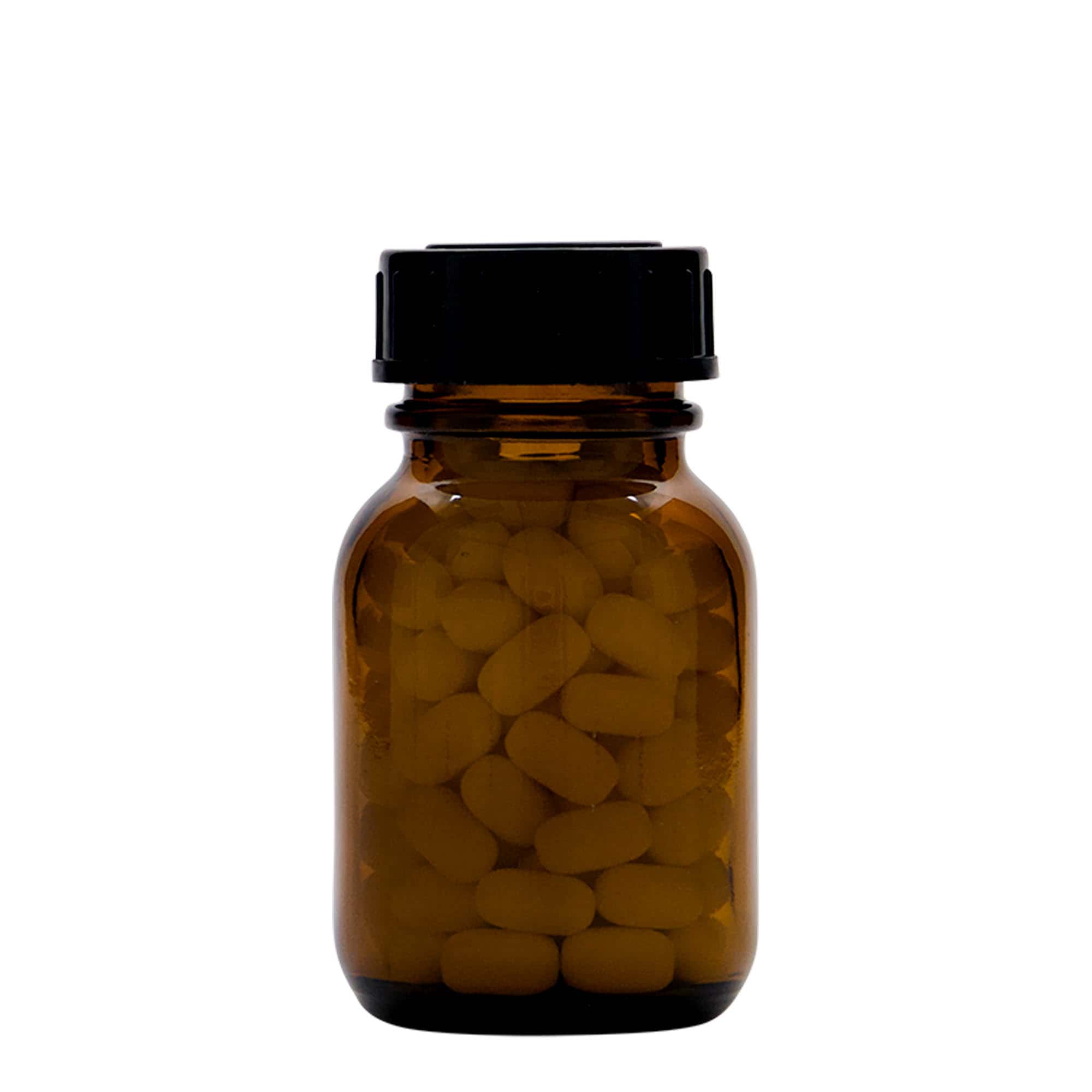 50 ml steklenica z širokim vratom, rjava, odprtina: DIN 32