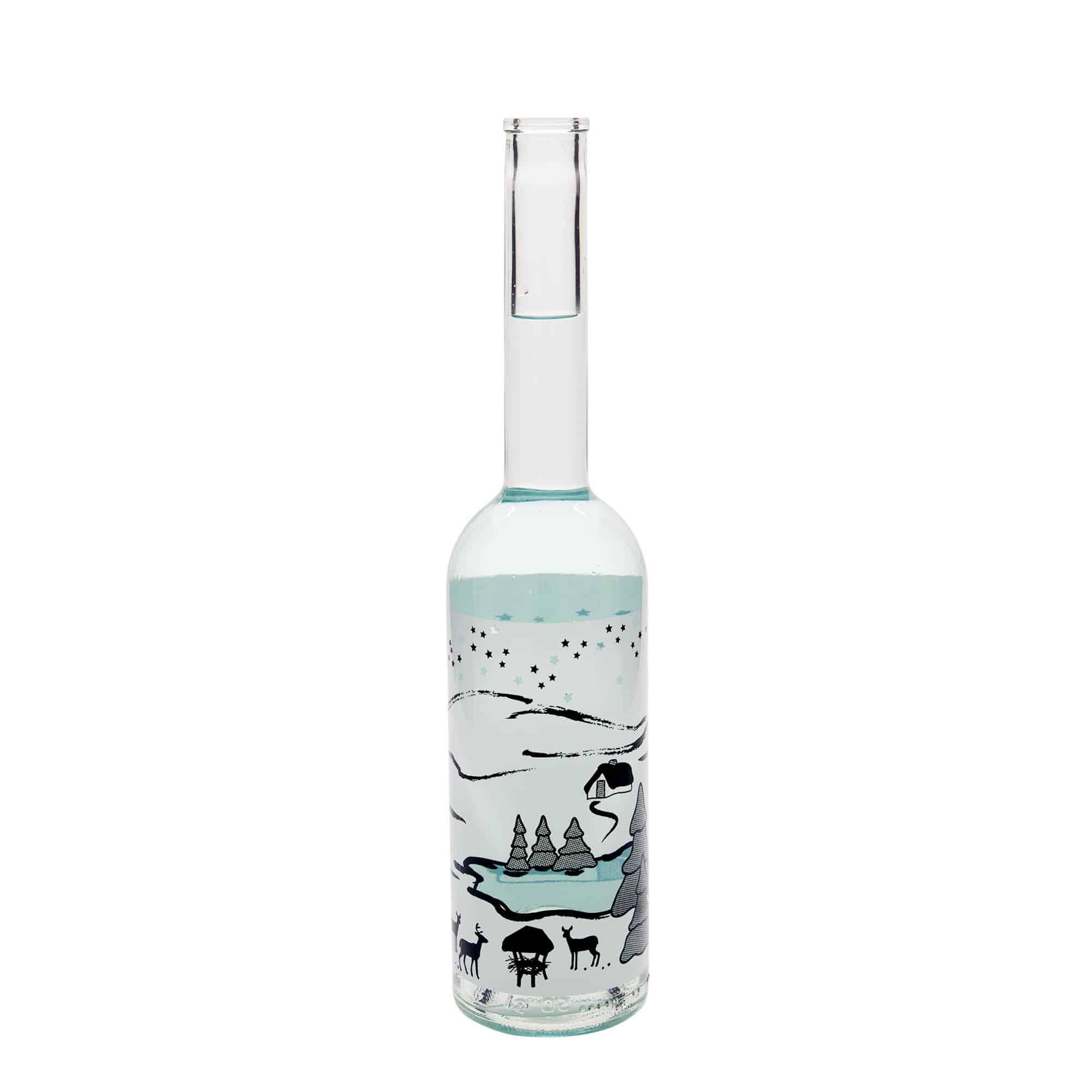 500 ml steklena steklenica »Opera«, motiv: zimska pravljica Bianco, ustje: pluta