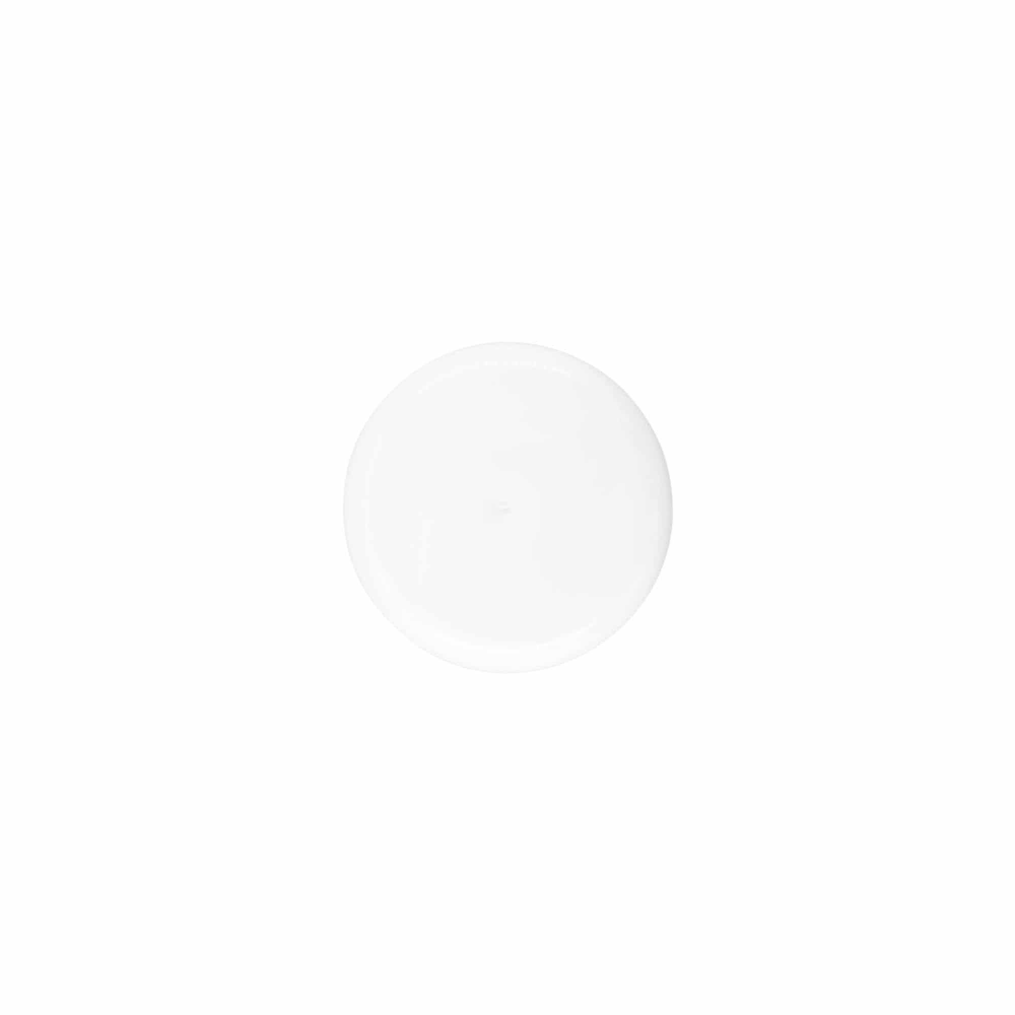 Zavrtni zamašek z vstavkom za brizgo, PP-plastika, bel, za odprtino: 24/410