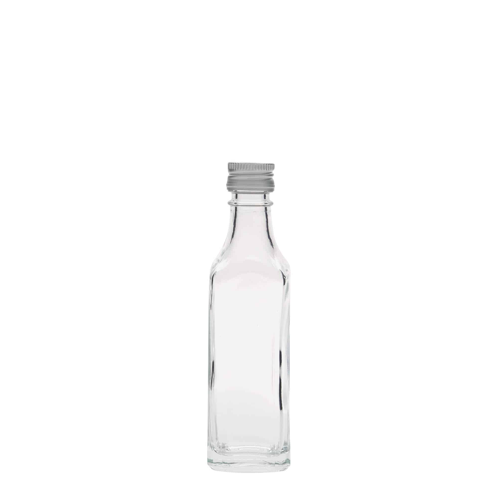 50 ml steklena steklenica »Siena«, kvadratna, ustje: PP 18