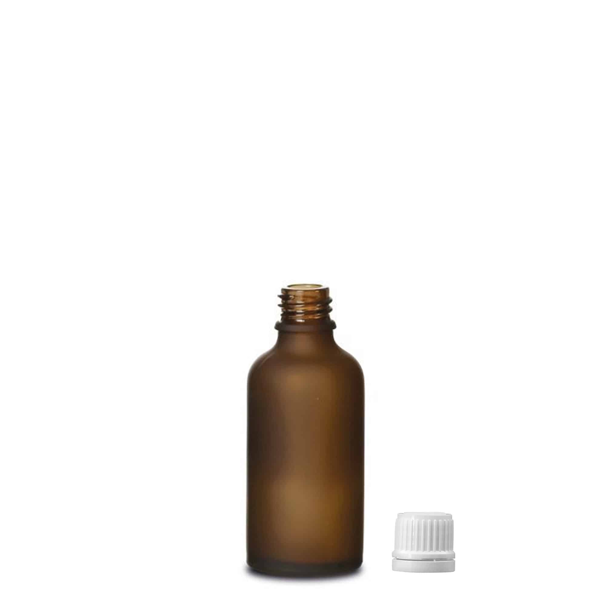 50ml medicinska steklenička, steklo, rjava mat, grlo: DIN 18